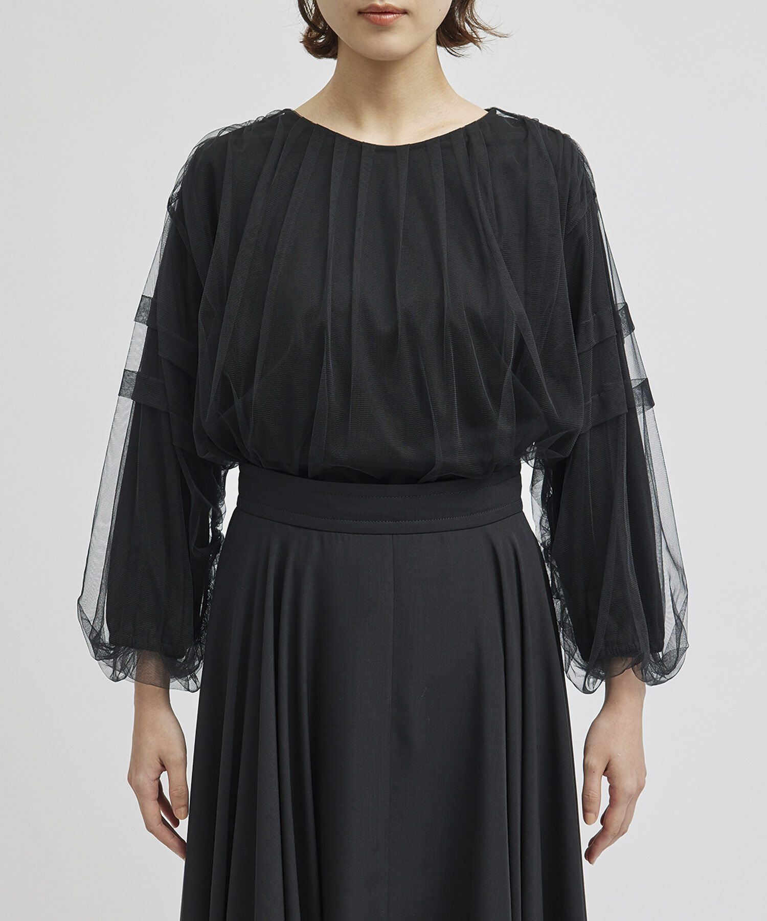 ROPE「チュールレイヤードブラウスライクカットソー」|Tシャツ・カットソー|