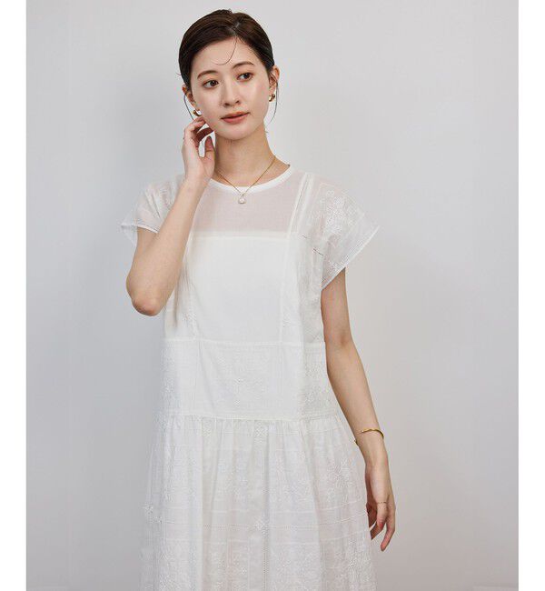 ROPE「コットンエンブロイダリーレースワンピース」|ワンピース|