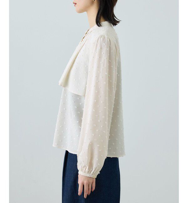 ROPE「カットジャガードフリルブラウス/イージーケア」|シャツ・ブラウス|