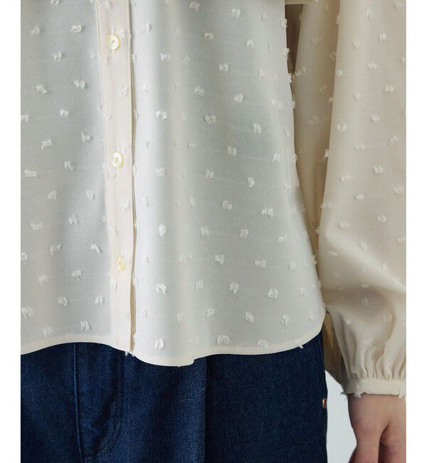 ROPE「カットジャガードフリルブラウス/イージーケア」|シャツ・ブラウス|