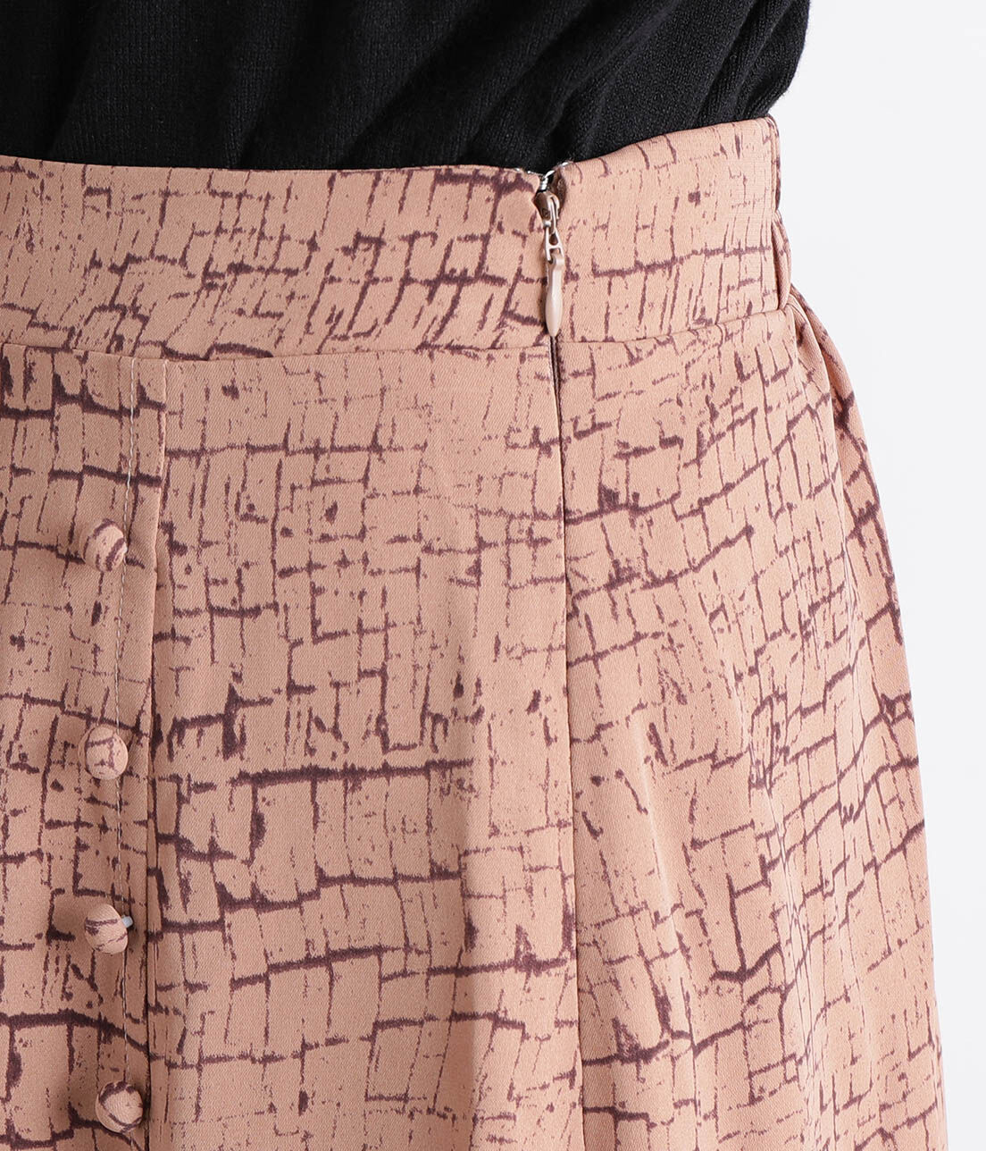 VIS「【WEB限定】ウォール柄前ボタンスカート」|スカート|
