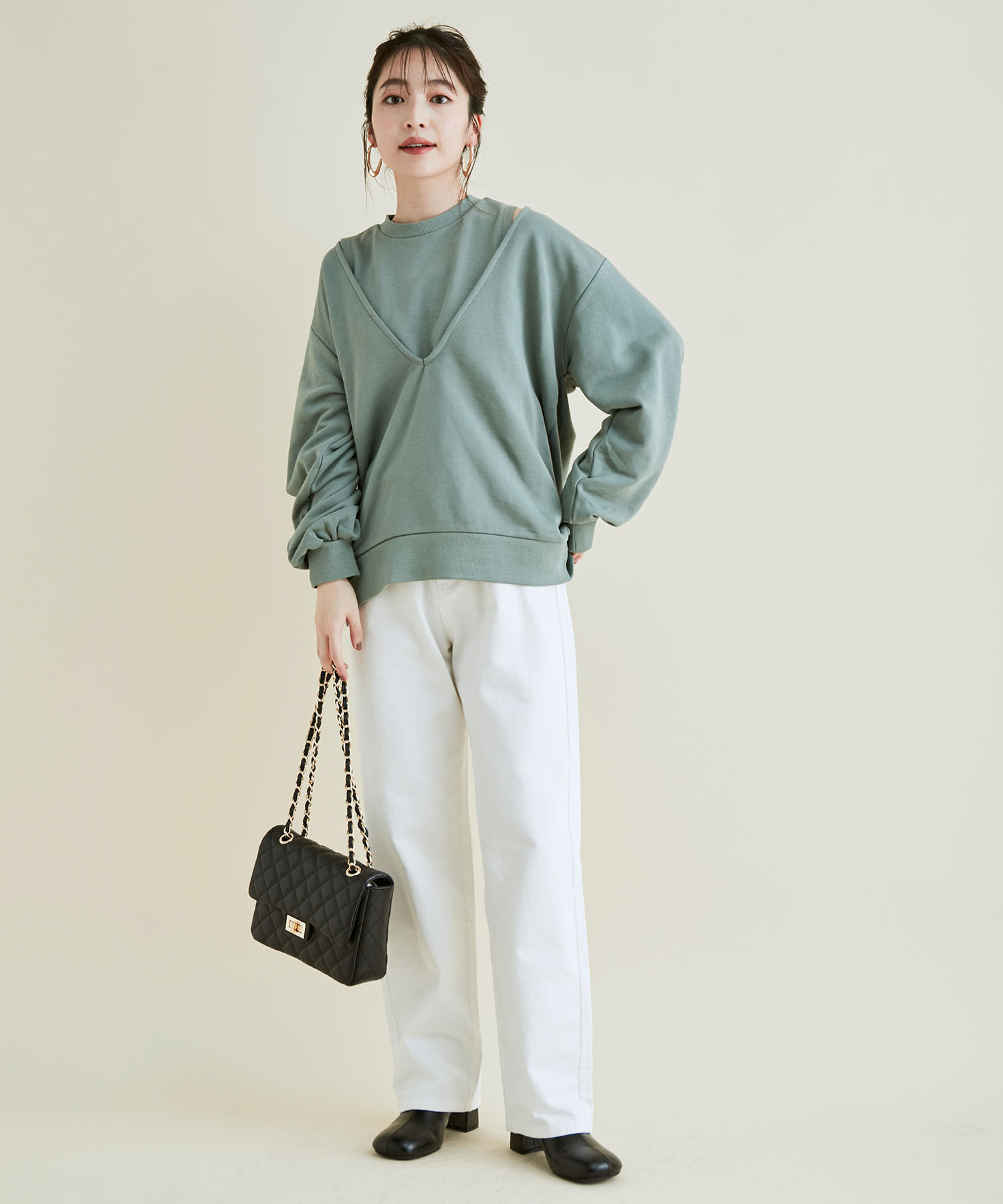 VIS「裏毛レイヤードプルオーバー」|Tシャツ・カットソー|