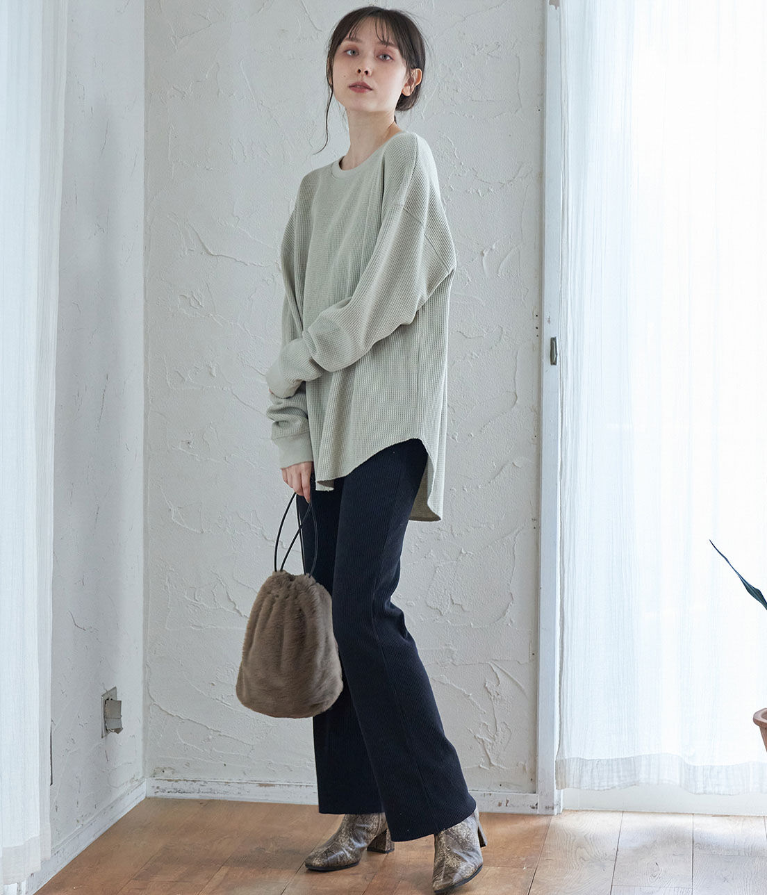 VIS「カットフレアリブパンツ」|その他|