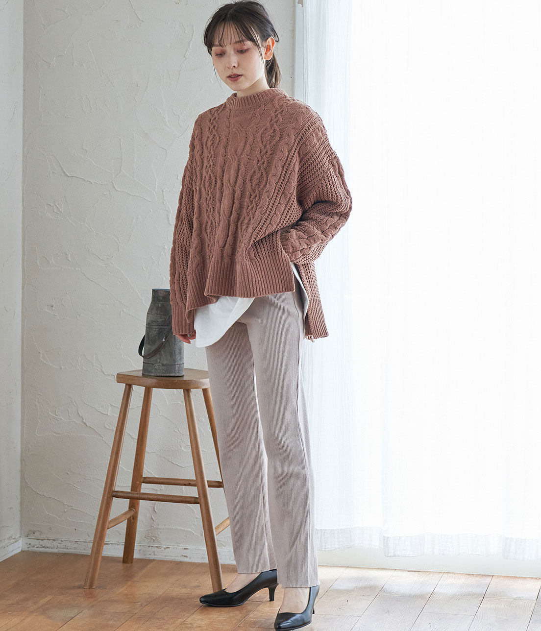 VIS「カットフレアリブパンツ」|その他|