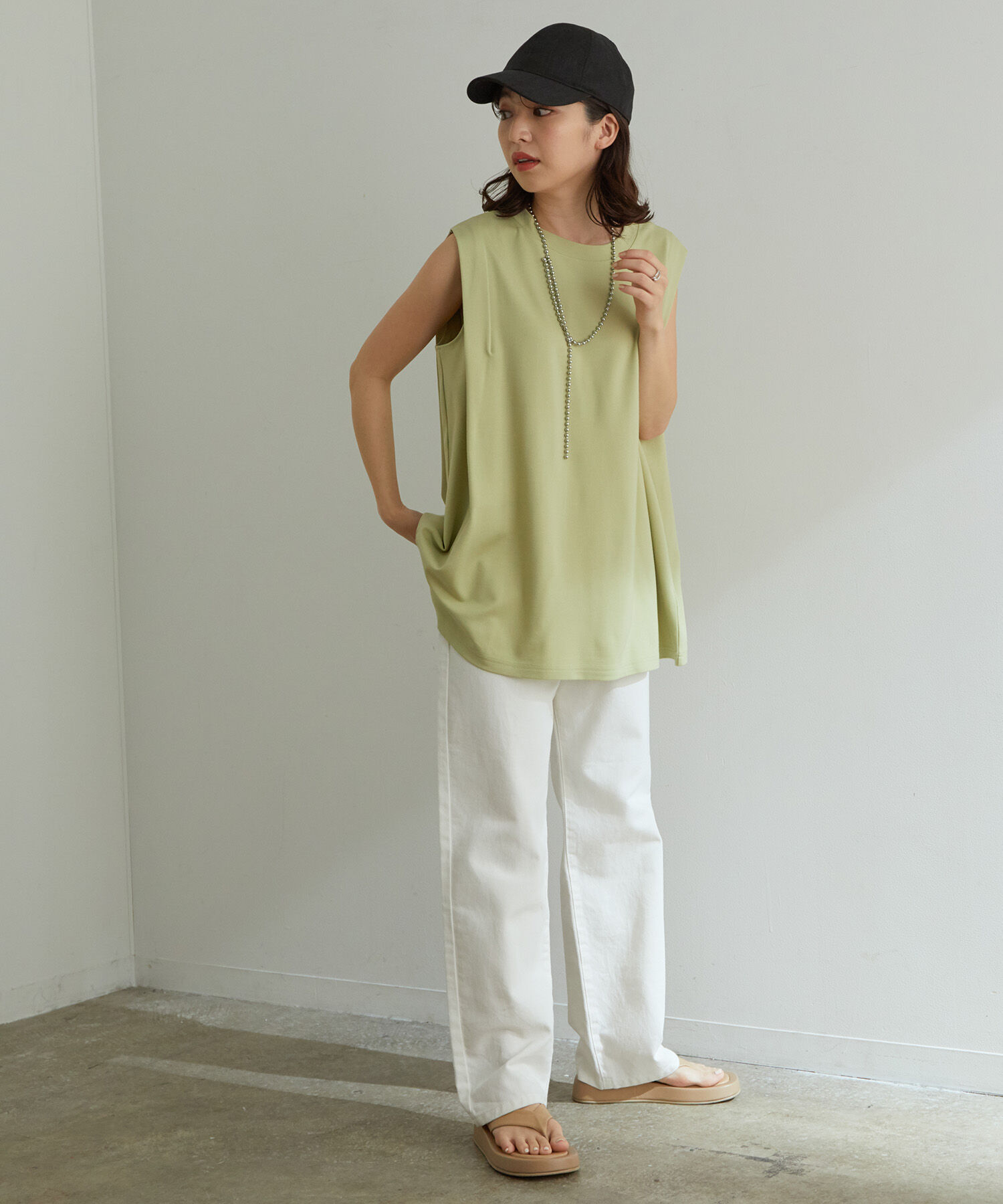 VIS「ツイル＆デニムストレートパンツ」|デニム|