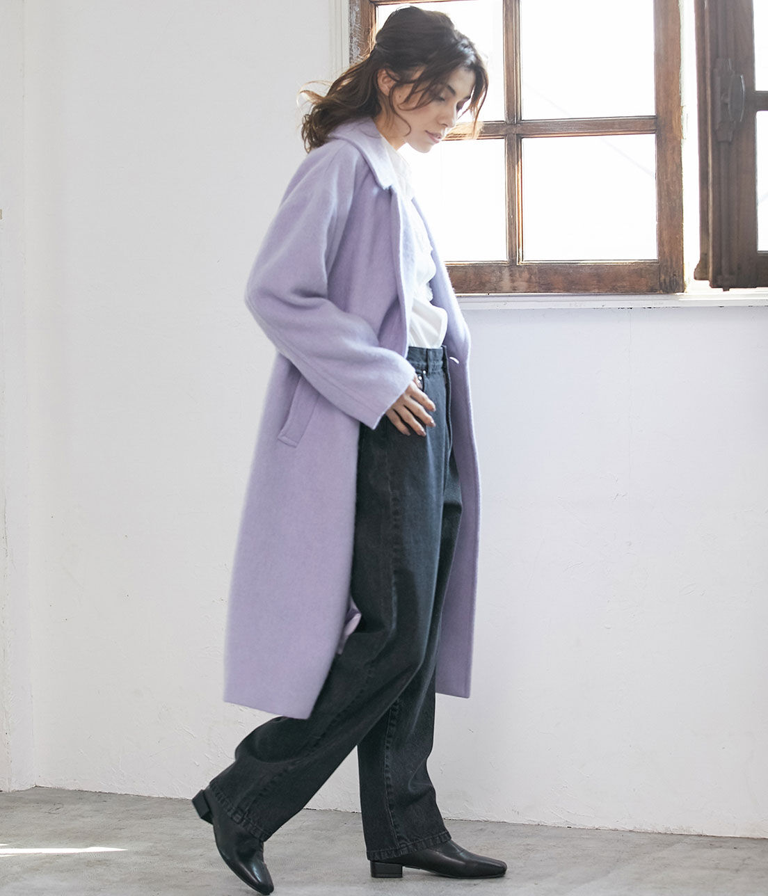 VIS「ツイル＆デニムストレートパンツ」|デニム|