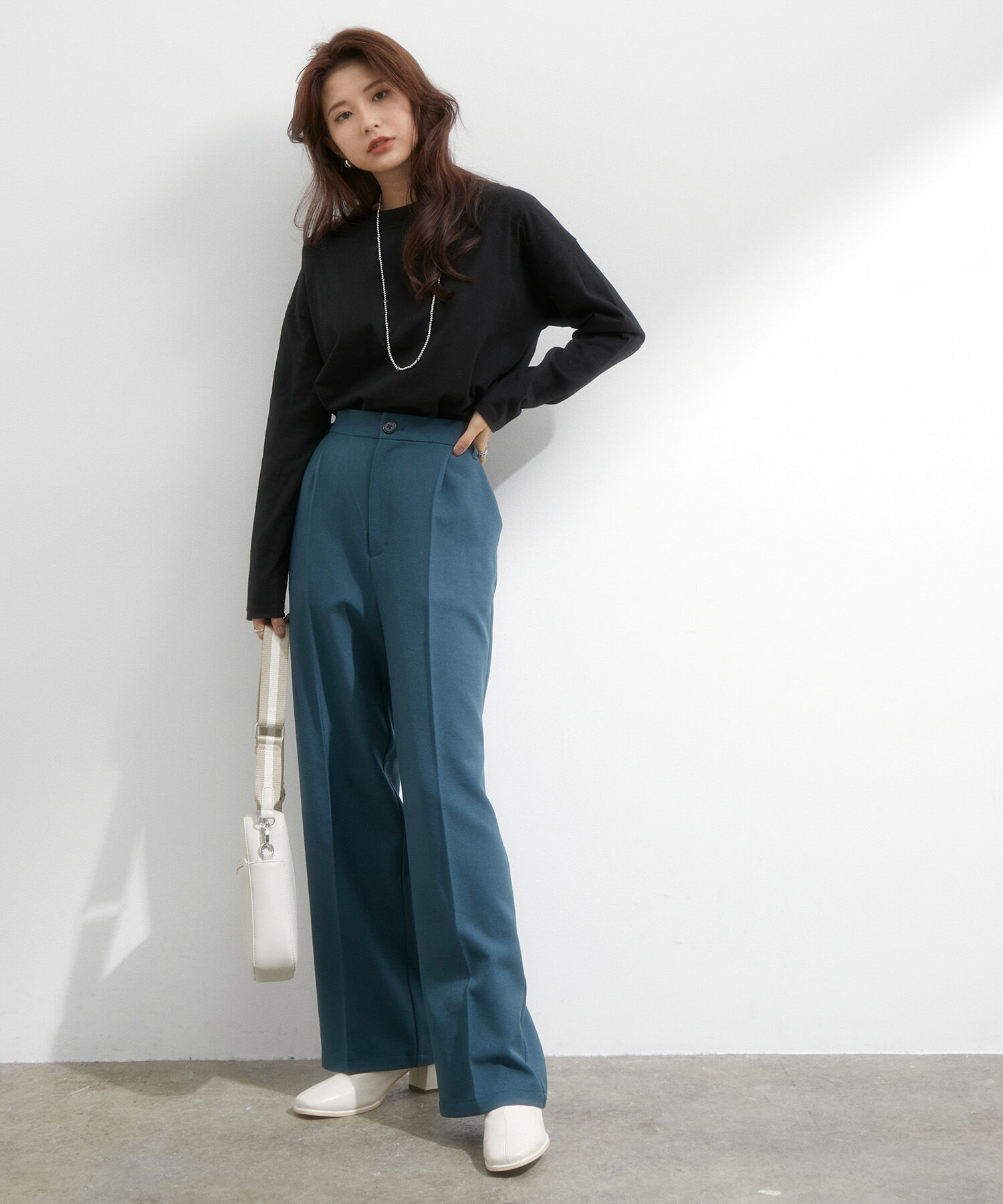 VIS「シルエットスッキリUSAコットンロングTシャツ」|Tシャツ・カットソー|