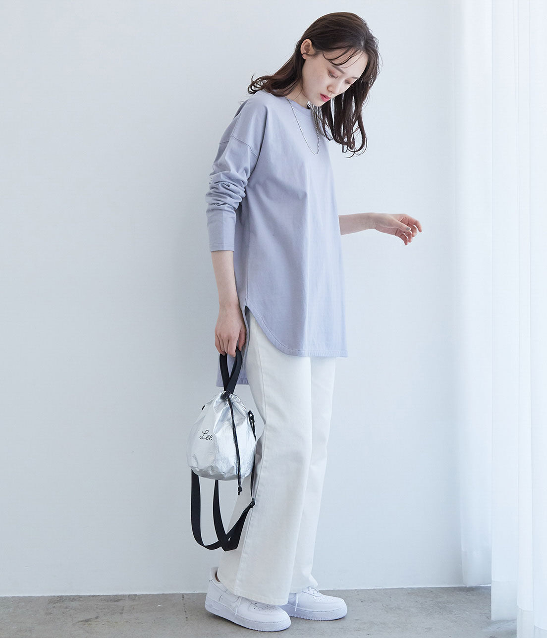 VIS「シルエットスッキリUSAコットンロングTシャツ」|Tシャツ・カットソー|