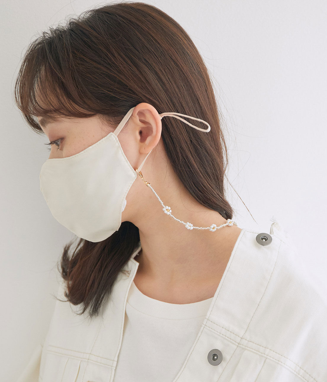 VIS「【2WAY】マスクアクセサリー＜淡水パールｘピーズ＞」|ネックレス|