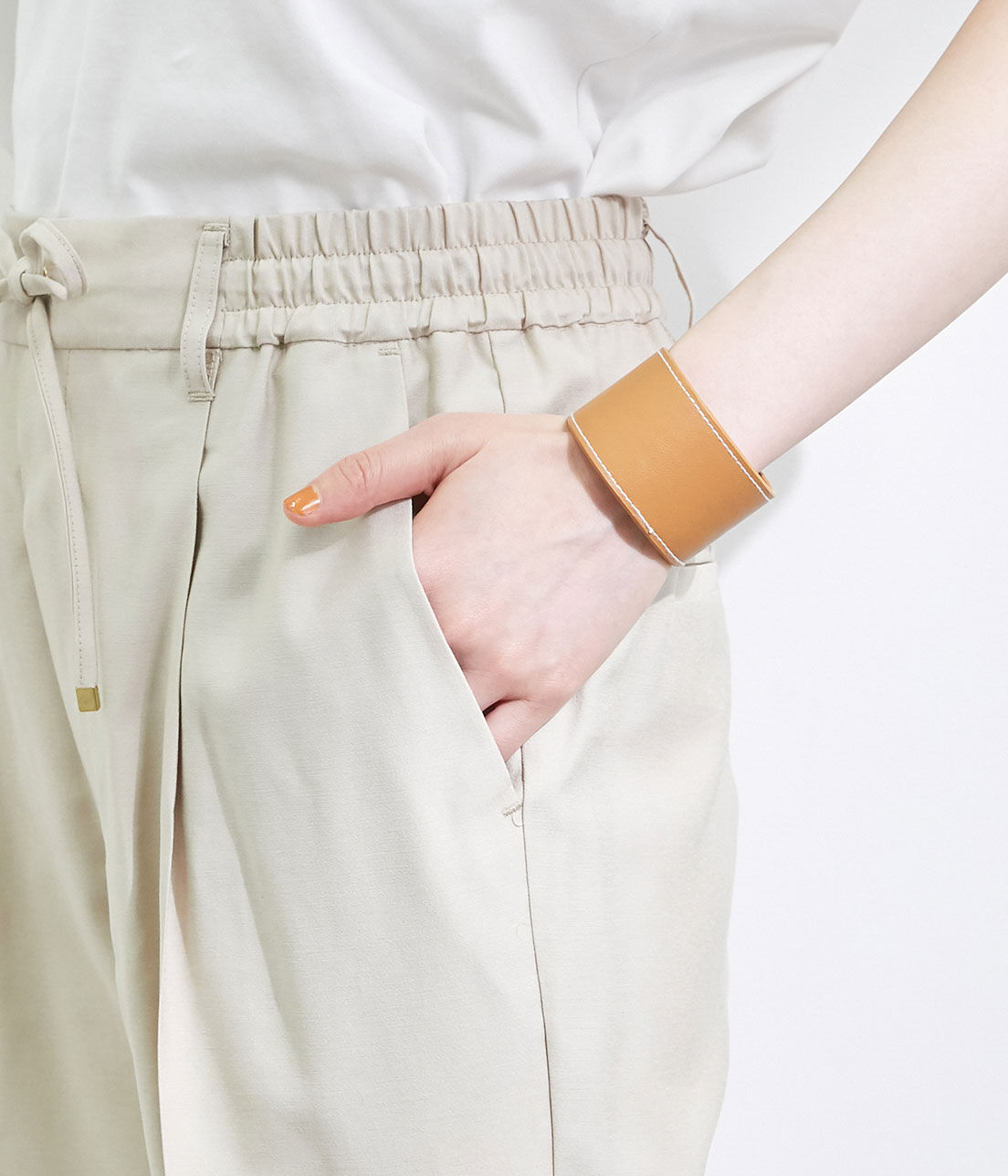 VIS「【新色追加】【接触冷感・洗える】リネンライクイージーパンツ【セットアップ対応】」|スラックス|