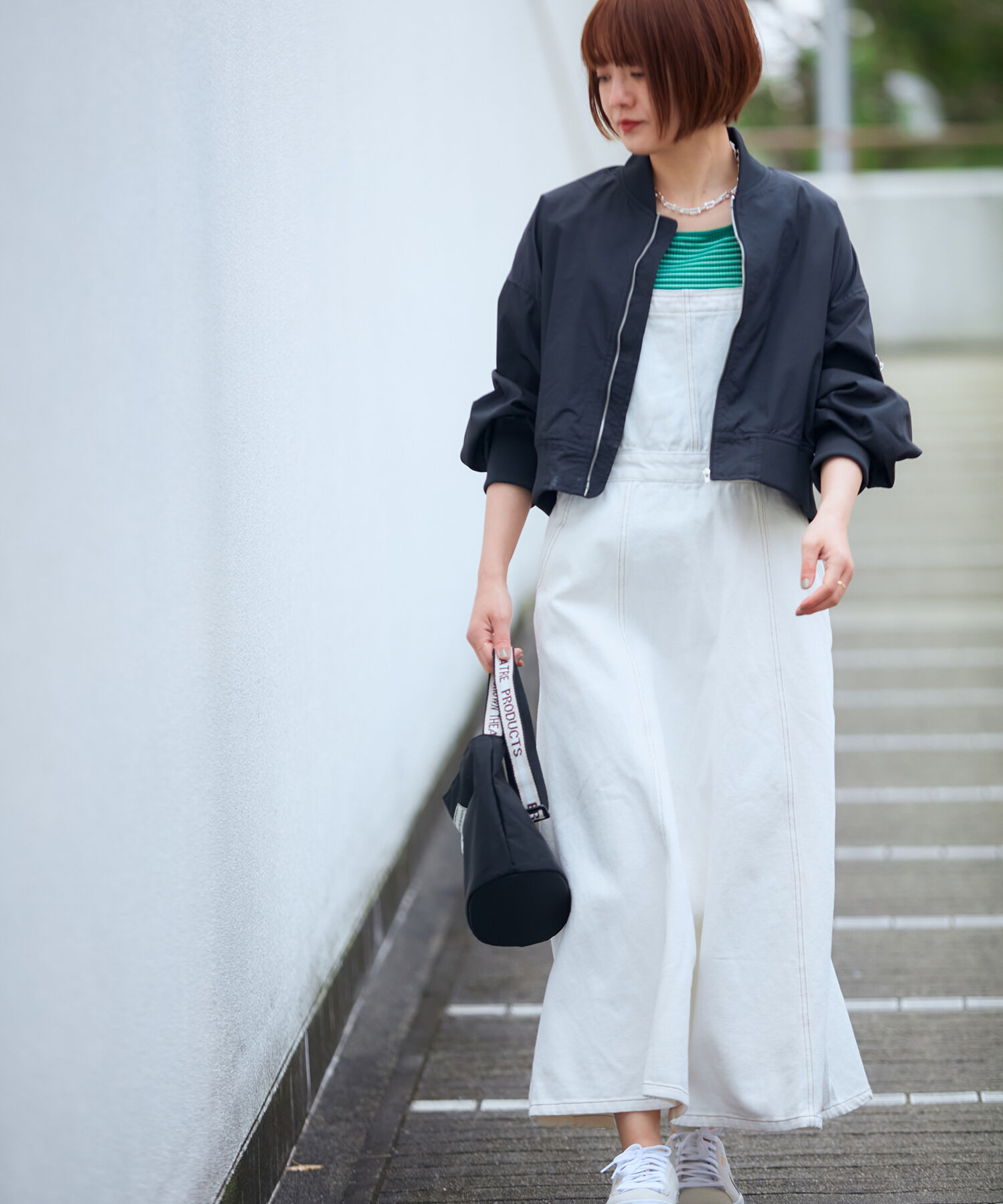 vis-a-vis「【WEB限定】デニム＆ツイルジャンパースカート」|ジャンパースカート|ホワイト(10)