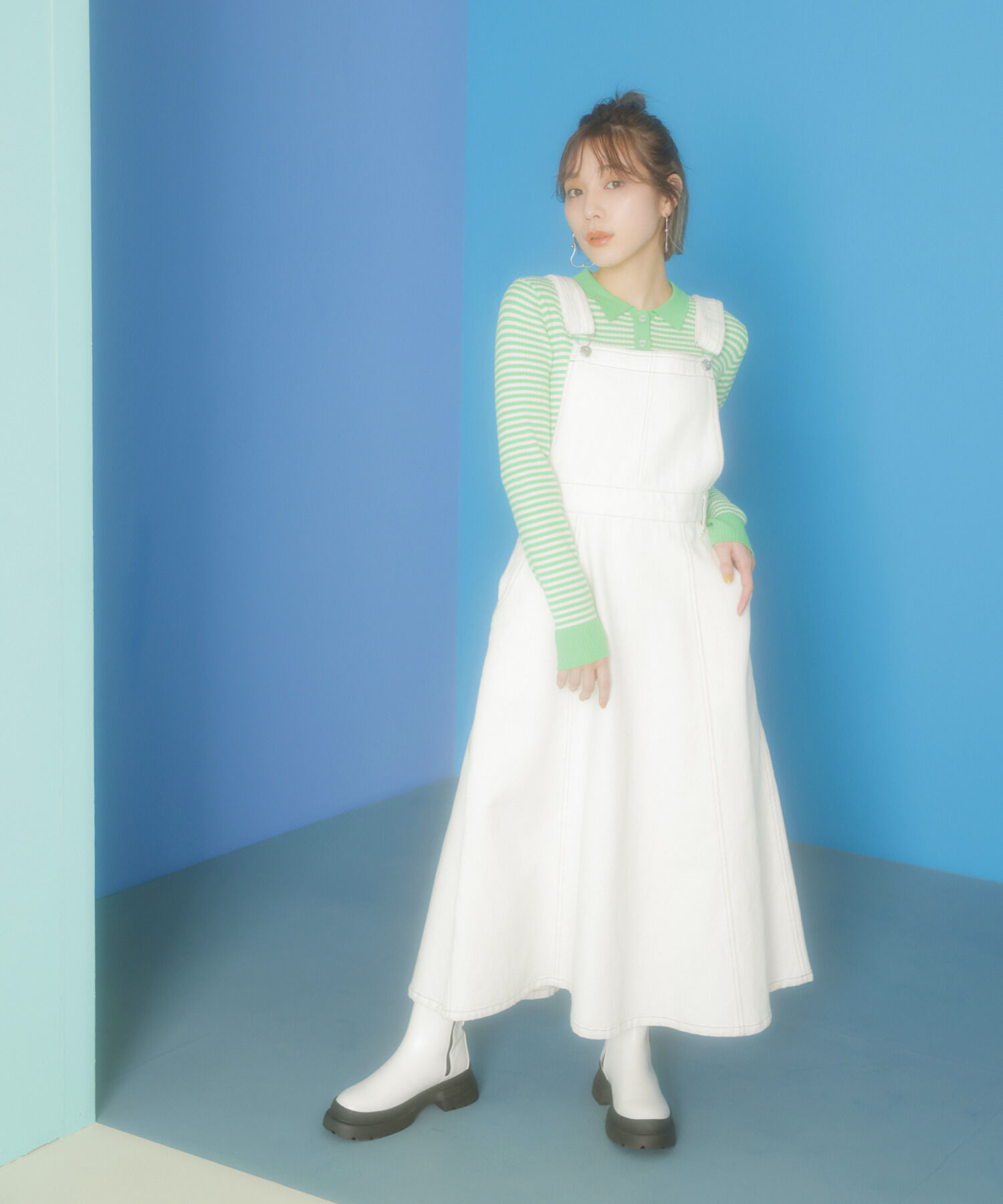 vis-a-vis「【WEB限定】デニム＆ツイルジャンパースカート」|ジャンパースカート|