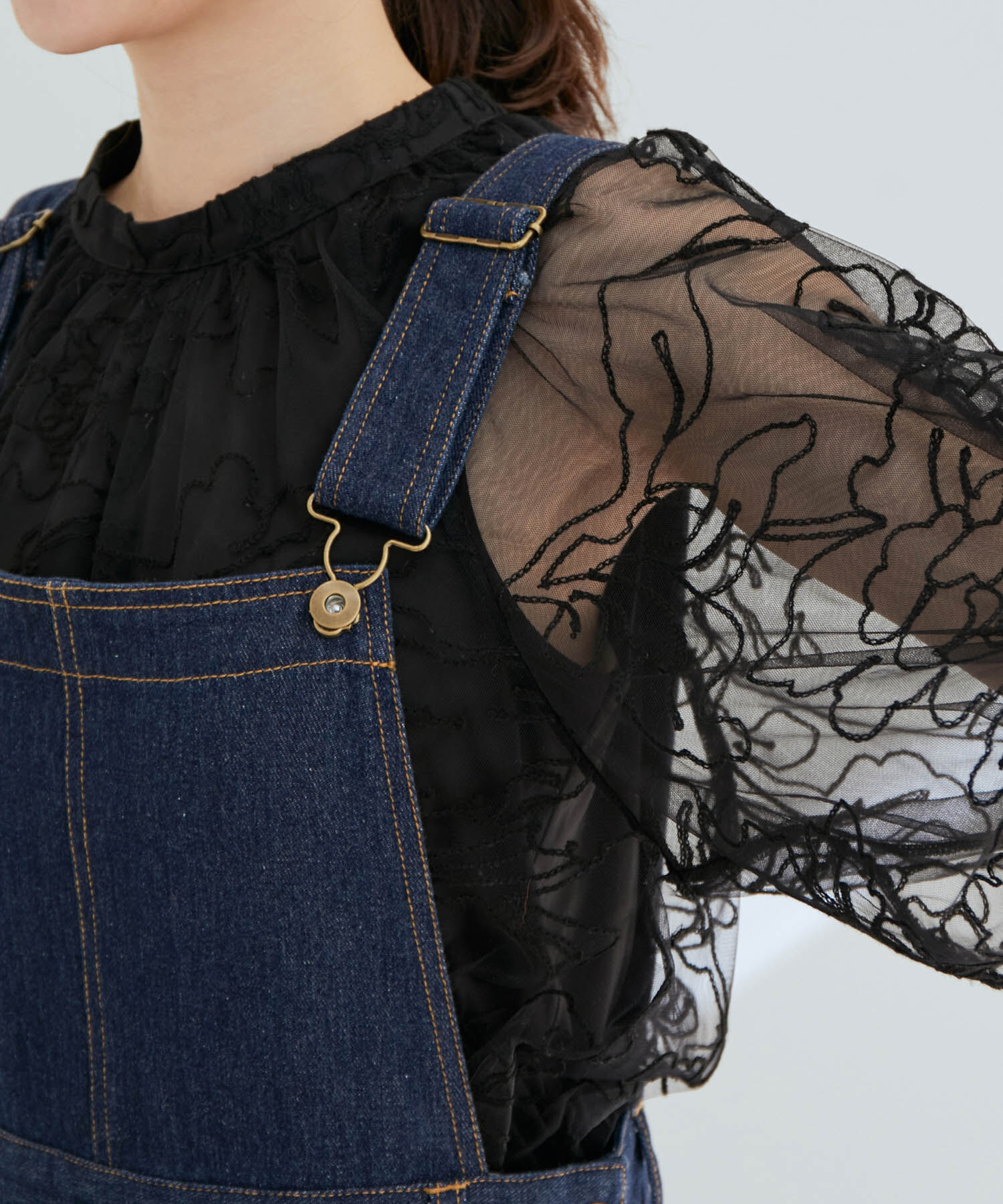 vis-a-vis「【WEB限定】デニム＆ツイルジャンパースカート」|ジャンパースカート|