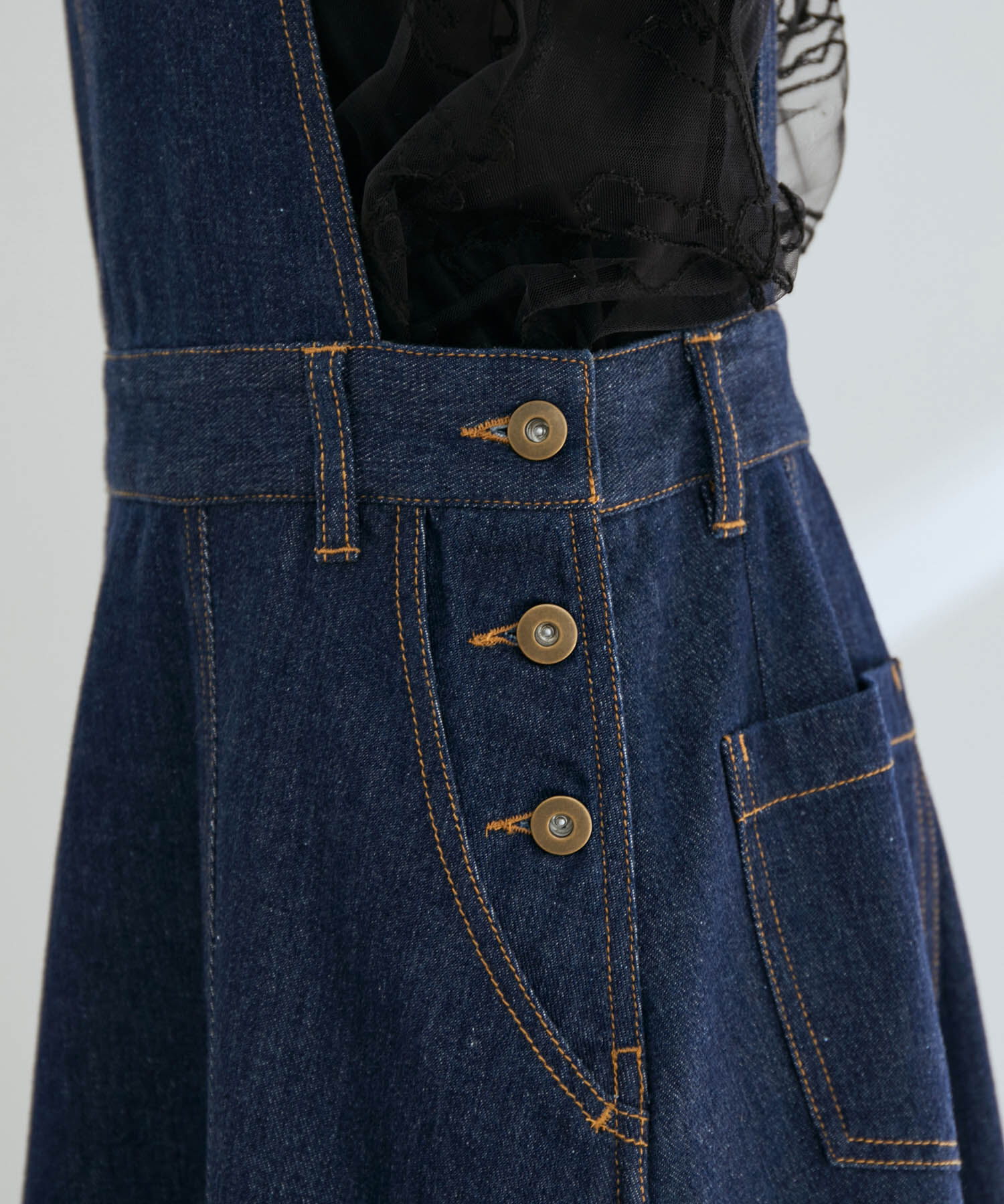 vis-a-vis「【WEB限定】デニム＆ツイルジャンパースカート」|ジャンパースカート|