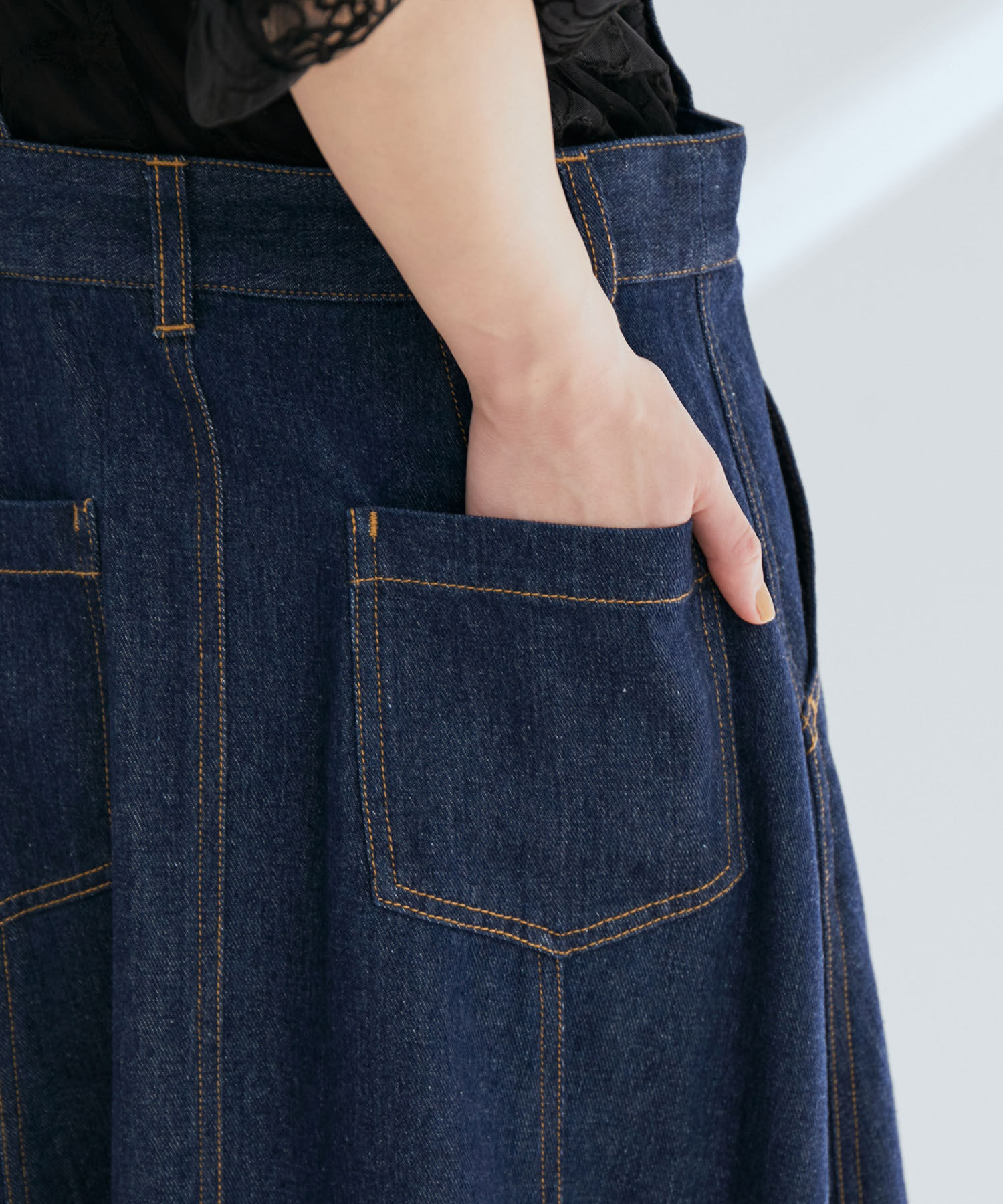 vis-a-vis「【WEB限定】デニム＆ツイルジャンパースカート」|ジャンパースカート|