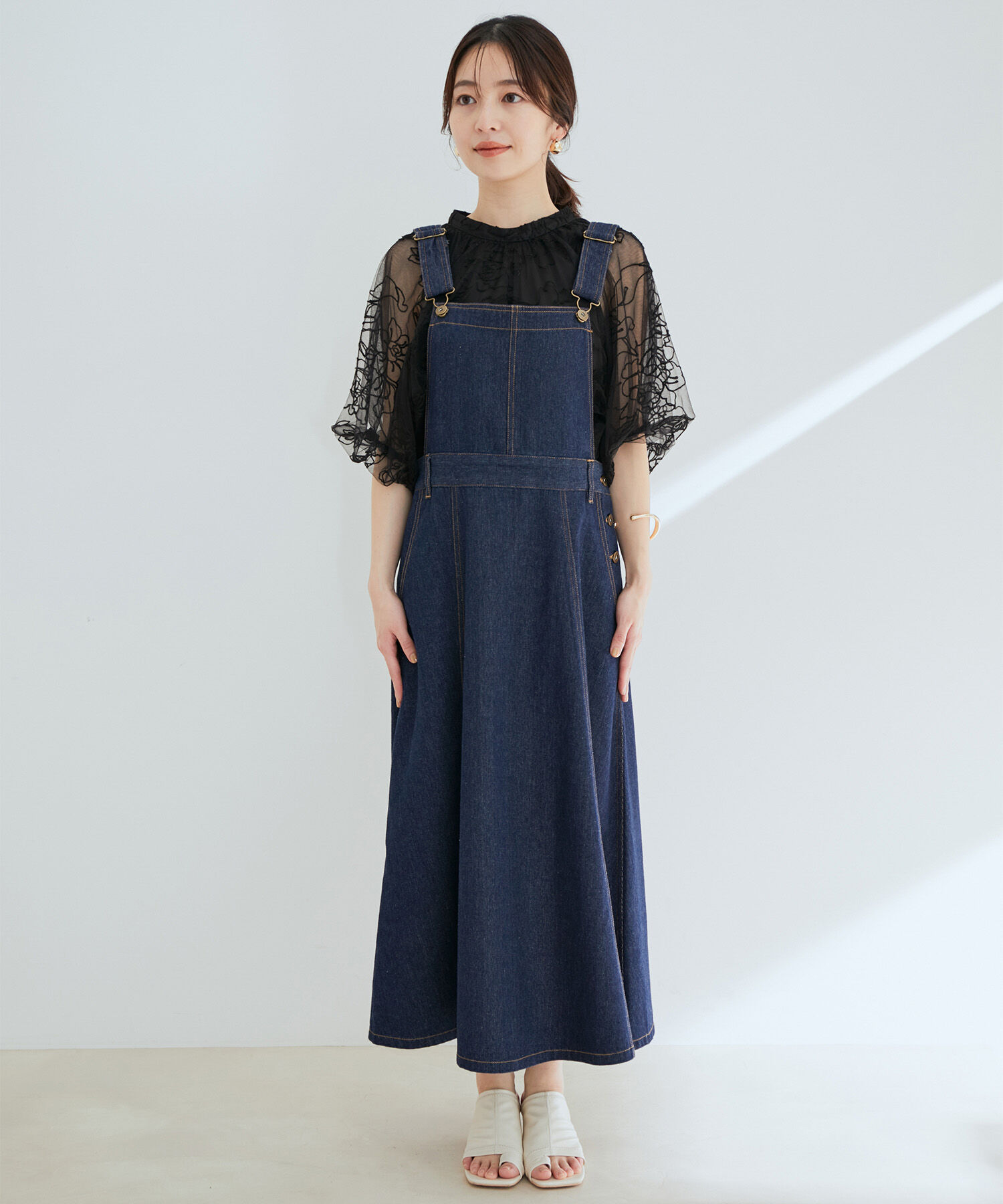 vis-a-vis「【WEB限定】デニム＆ツイルジャンパースカート」|ジャンパースカート|