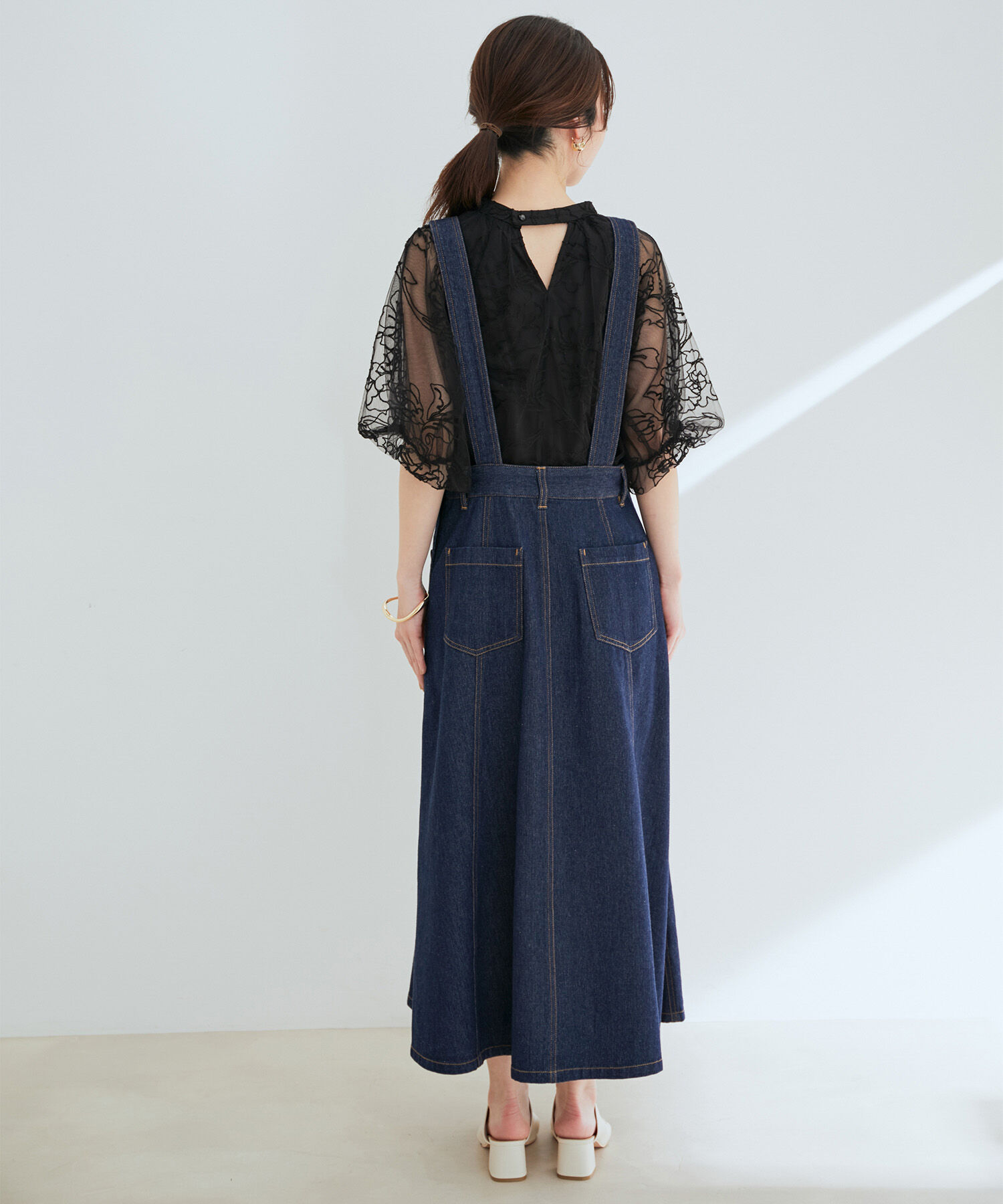 vis-a-vis「【WEB限定】デニム＆ツイルジャンパースカート」|ジャンパースカート|