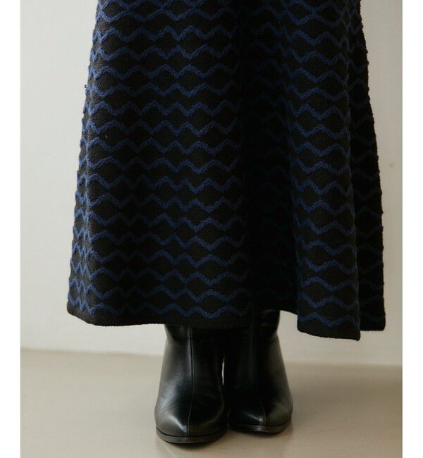 VIS「【洗える】クロスジャガードデザインニットワンピース」|ワンピース|