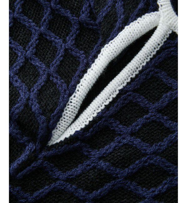 VIS「【洗える】クロスジャガードデザインニットワンピース」|ワンピース|