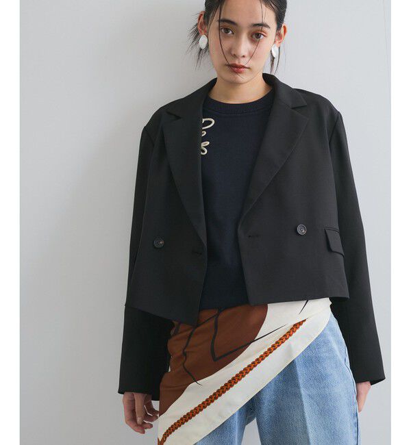 VIS「【洗える】ダブルショートジャケット」|テーラードジャケット|クロメイン