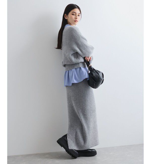 VIS「【セットアップ対応】ラメシャギーニットスカート【静電気防止】」|スカート|