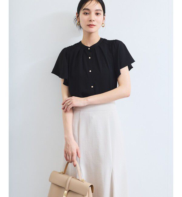 VIS「【接触冷感】エステルローンソフトタッチギャザーブラウス/通勤対応【WEB限定】」|シャツ・ブラウス|