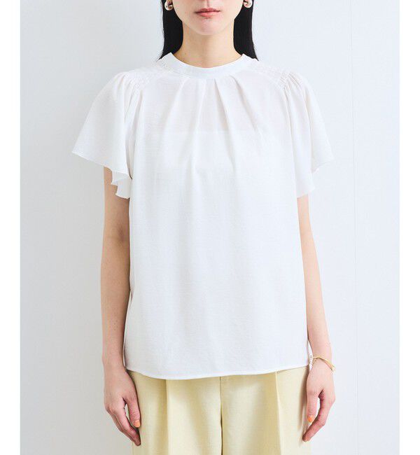 VIS「【接触冷感】エステルローンソフトタッチギャザーブラウス/通勤対応【WEB限定】」|シャツ・ブラウス|