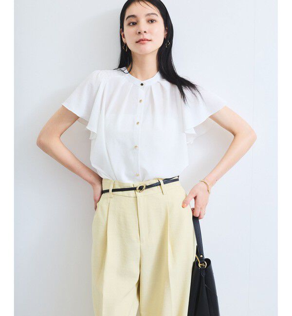 VIS「【接触冷感】エステルローンソフトタッチギャザーブラウス/通勤対応【WEB限定】」|シャツ・ブラウス|