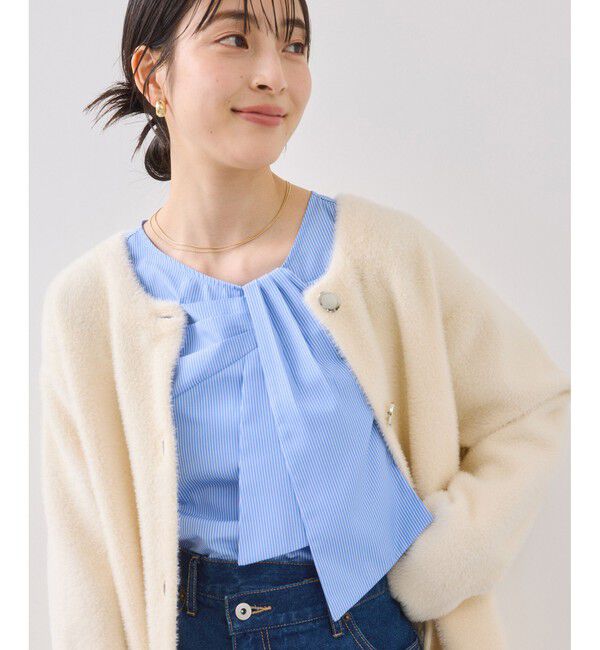 VIS「フロントねじりデザインブラウス」|シャツ・ブラウス|