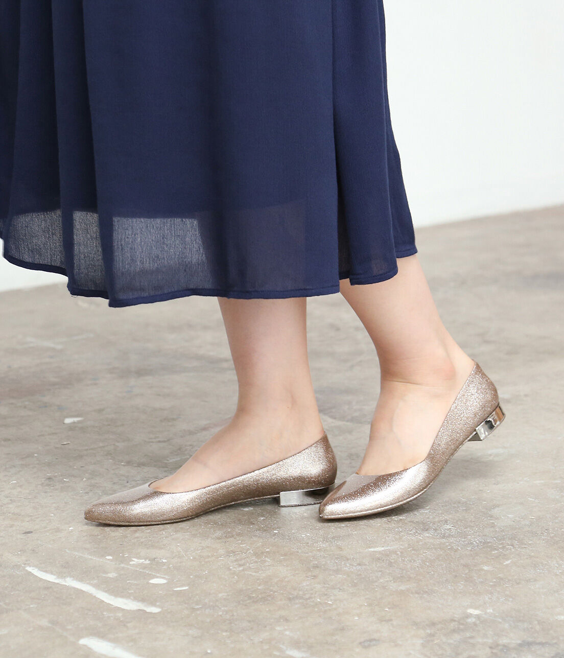 ROPE PICNIC PASSAGE「ポインテッドトゥレインパンプス」|レインシューズ|ゴールド系(91)