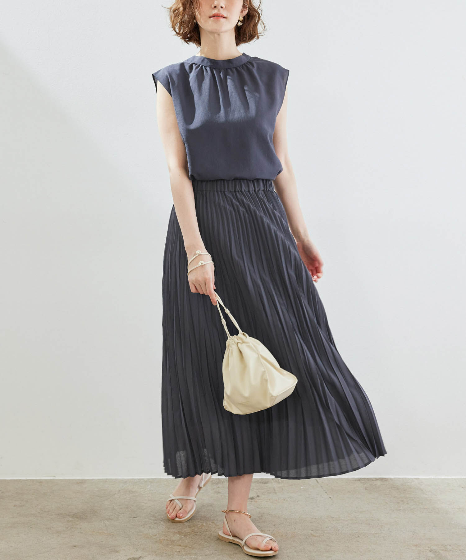 Rope&rsquo;Picnic「【セットアップ対応】麻調ランダムプリーツスカート」|スカート|