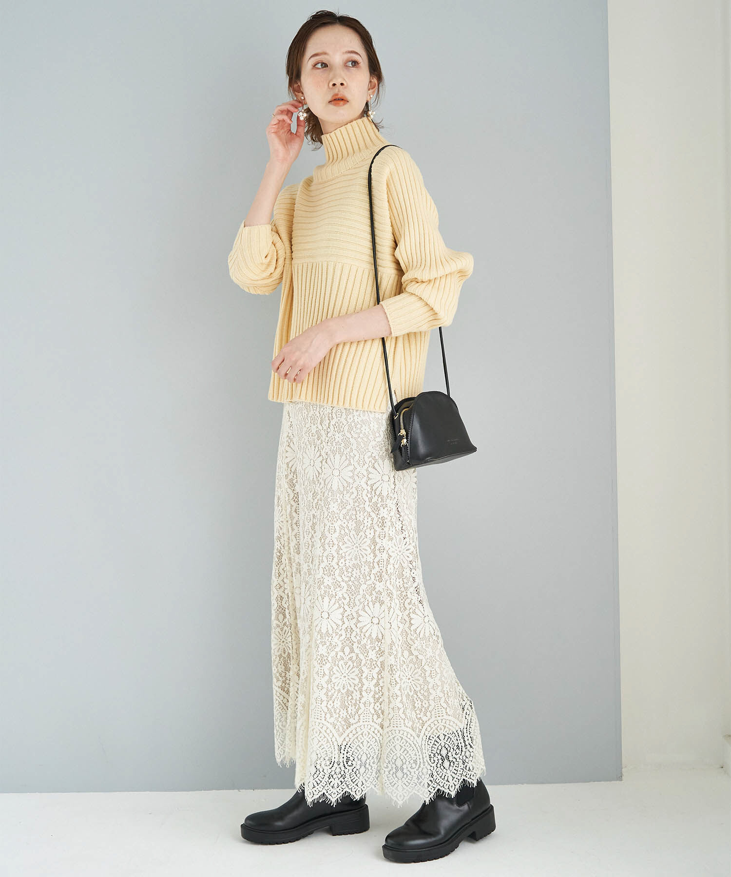 Rope&rsquo;Picnic「【芳根京子さん別注カラー:ブルー,カラシ】リブ切替プルオーバー」|ニット・セーター|