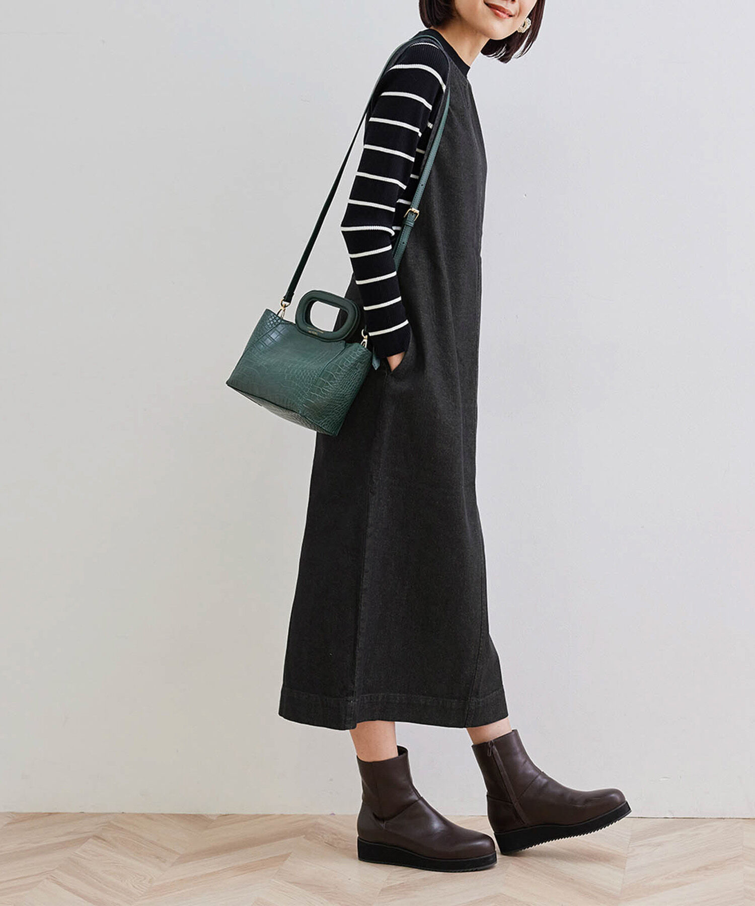 Rope&rsquo;Picnic「デニムジャンパーワンピース」|ジャンパースカート|