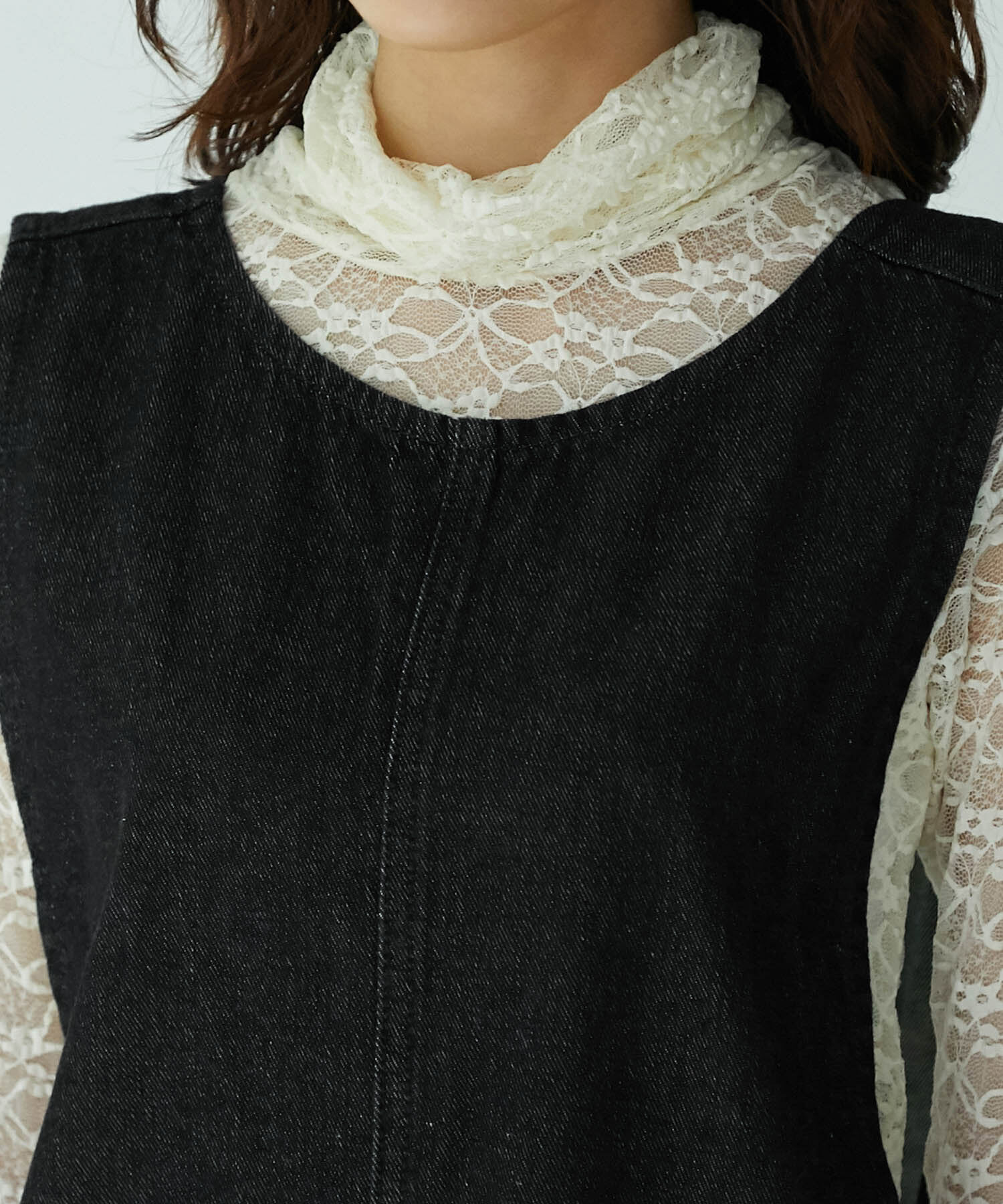 Rope&rsquo;Picnic「デニムジャンパーワンピース」|ジャンパースカート|