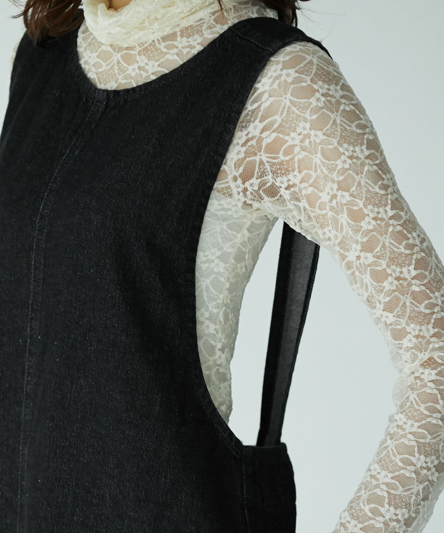 Rope&rsquo;Picnic「デニムジャンパーワンピース」|ジャンパースカート|