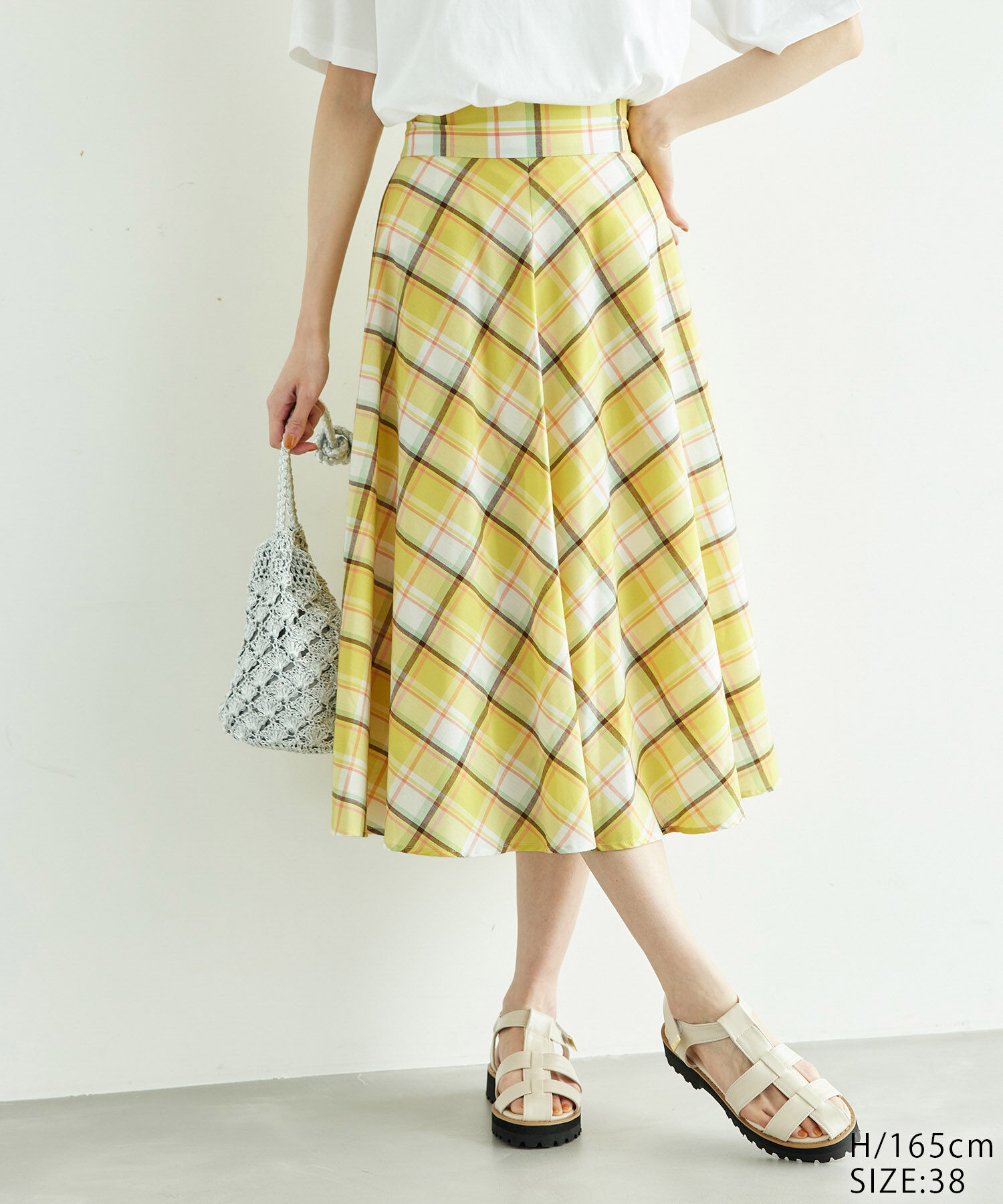 Rope&rsquo;Picnic「【WEB限定カラー:ネイビー】着丈が選べるマドラスチェックスカート」|スカート|