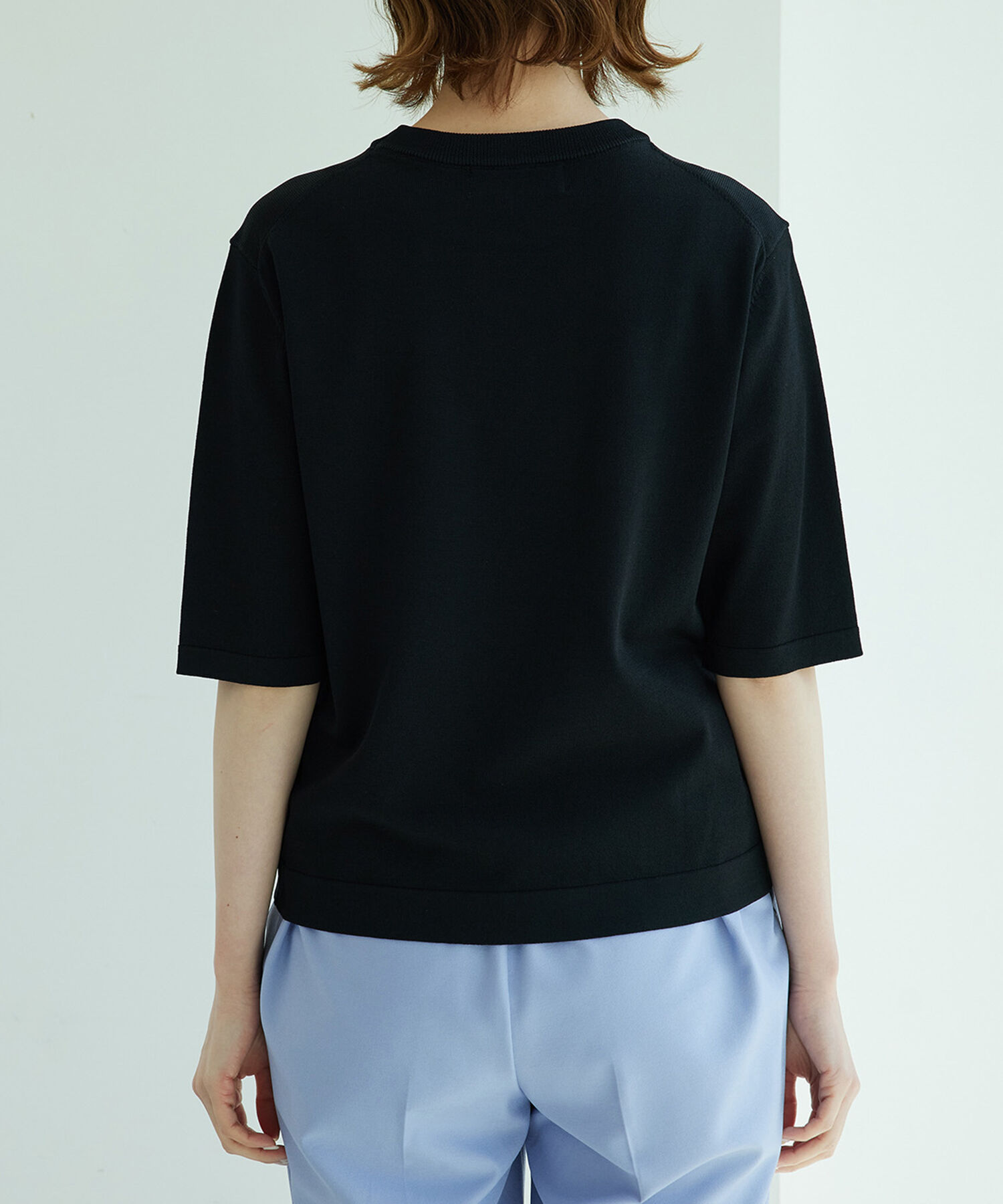 Rope&rsquo;Picnic「天竺編みハーフスリーブトップス」|ニット・セーター|