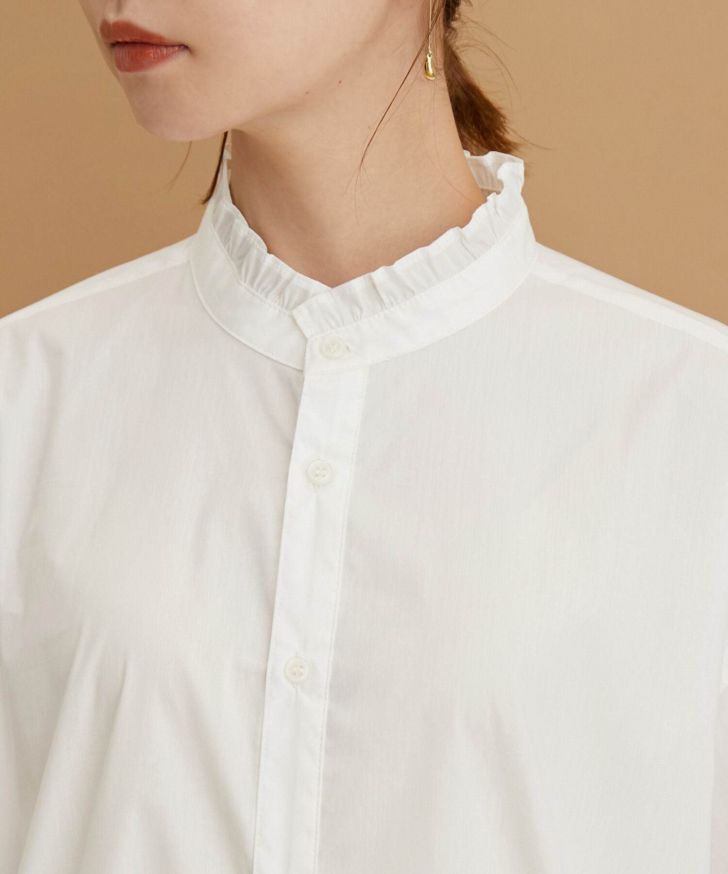 Rope&rsquo;Picnic「フリルバンドカラーシャツ」|シャツ・ブラウス|