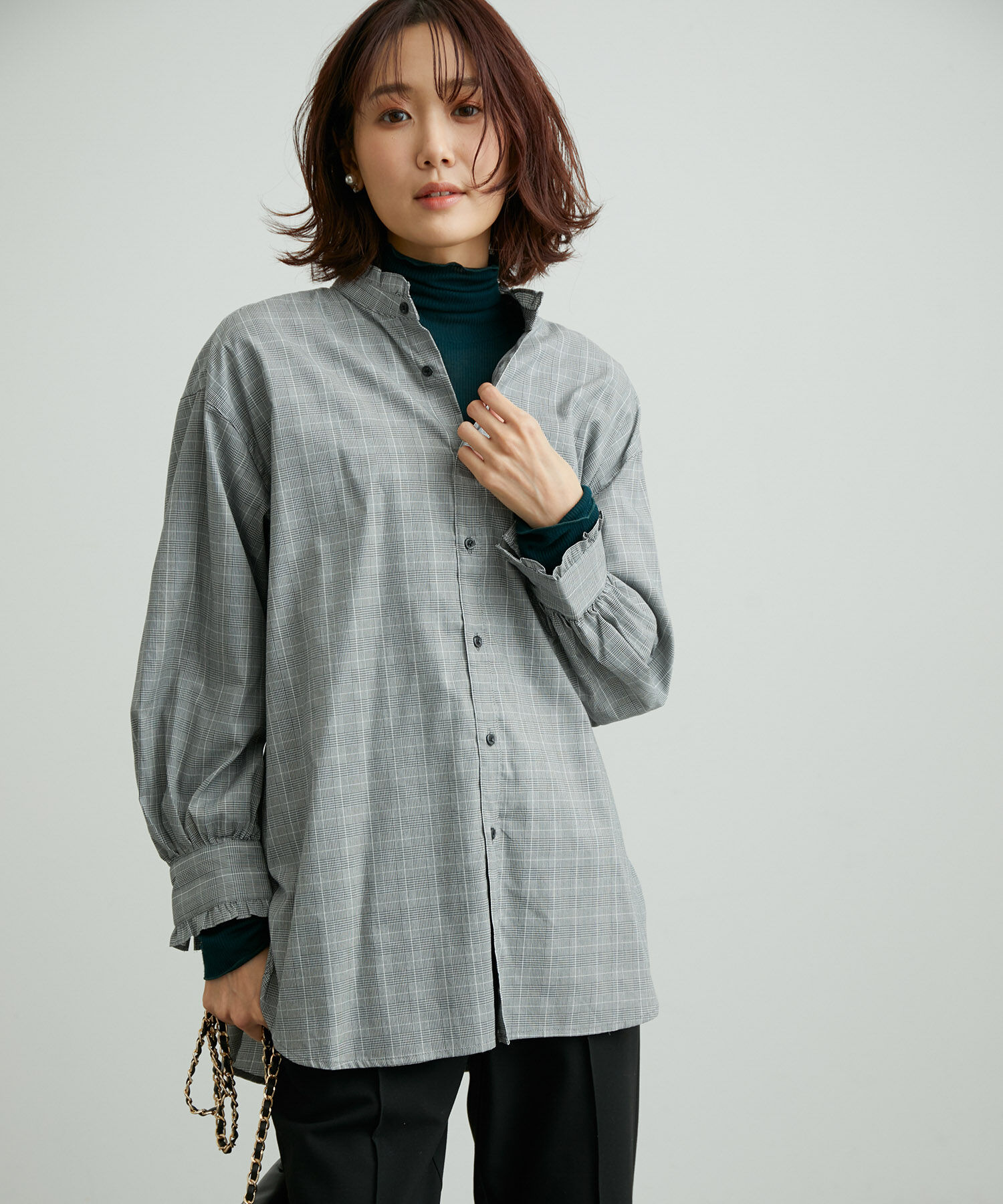 Rope&rsquo;Picnic「フリルバンドカラーシャツ」|シャツ・ブラウス|