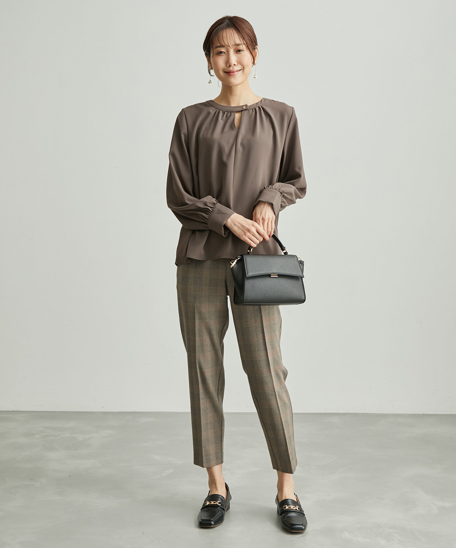 Rope&rsquo;Picnic「2WAY/とろみ合繊ギャザーブラウス」|シャツ・ブラウス|