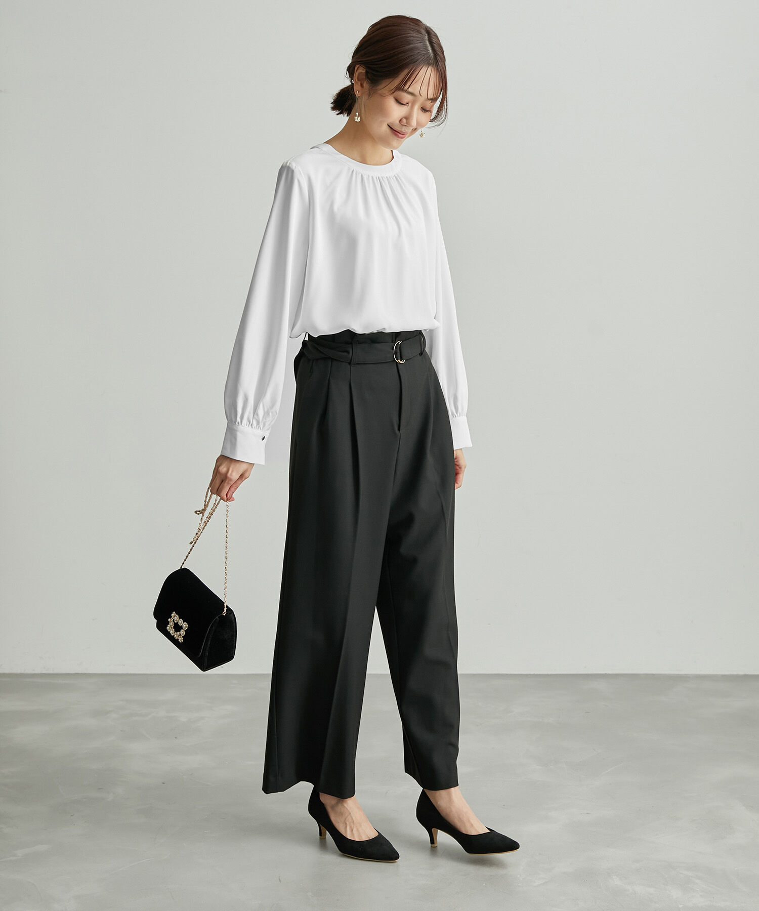 Rope&rsquo;Picnic「2WAY/とろみ合繊ギャザーブラウス」|シャツ・ブラウス|