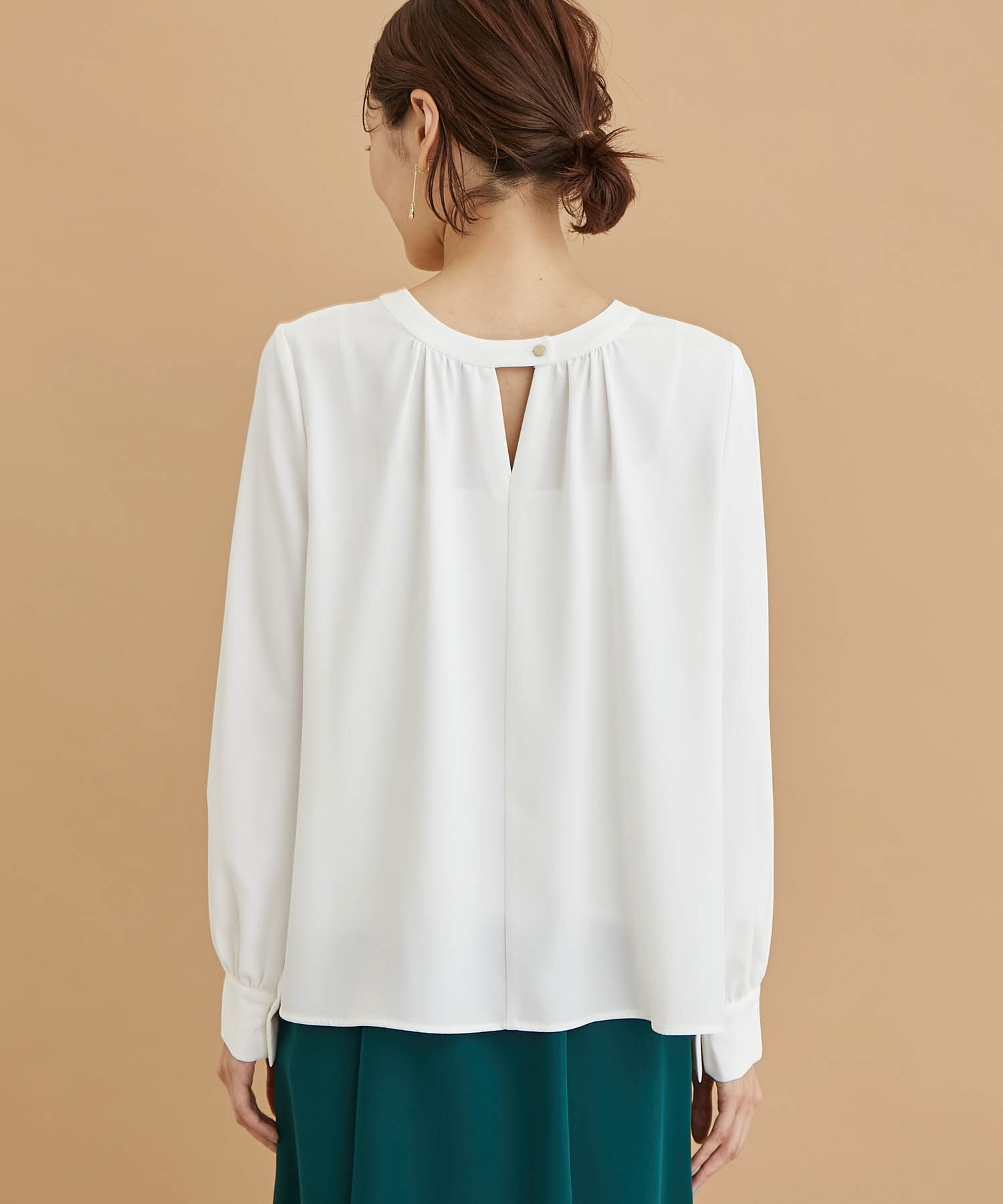 Rope&rsquo;Picnic「2WAY/とろみ合繊ギャザーブラウス」|シャツ・ブラウス|