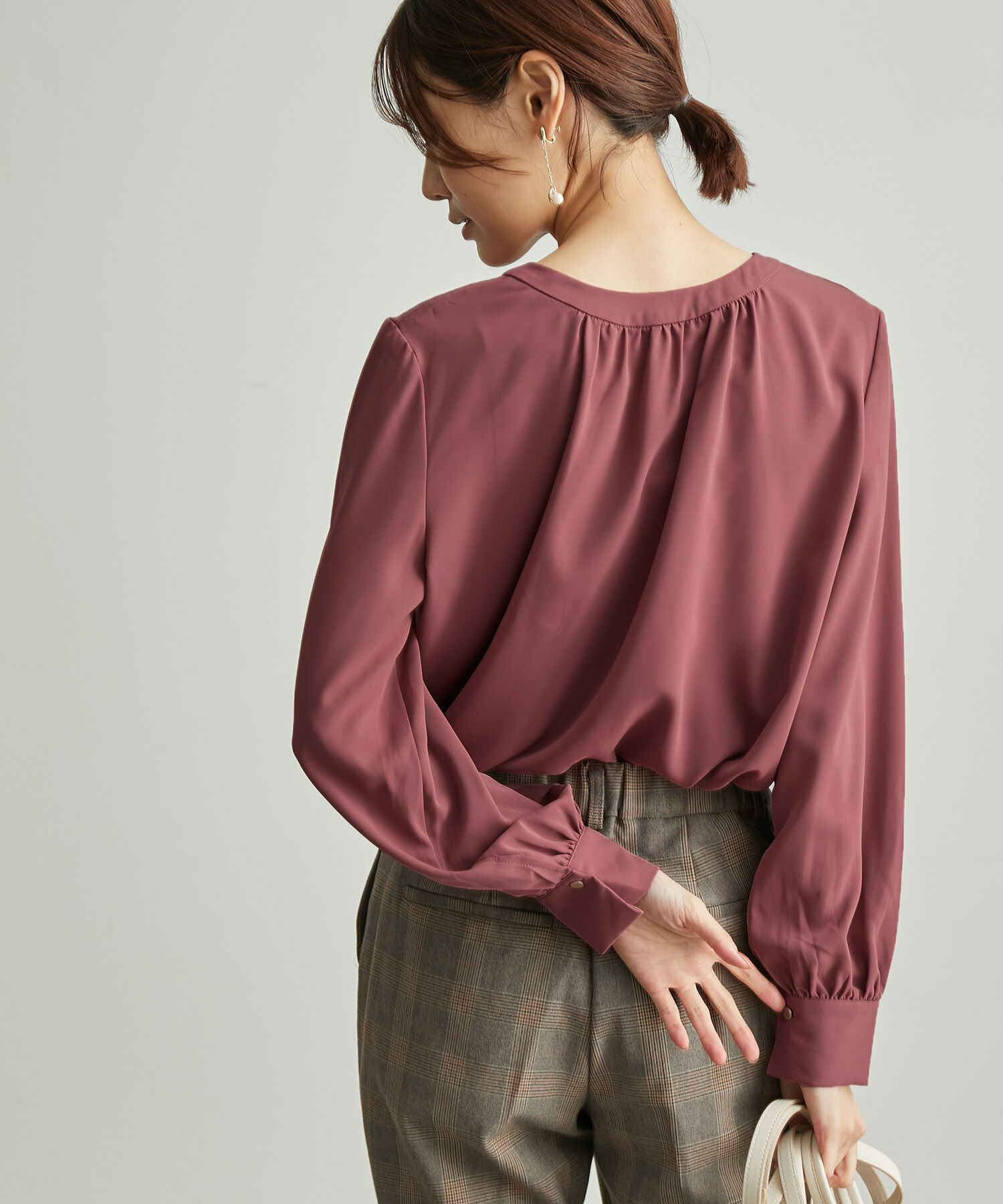 Rope&rsquo;Picnic「2WAY/とろみ合繊ギャザーブラウス」|シャツ・ブラウス|