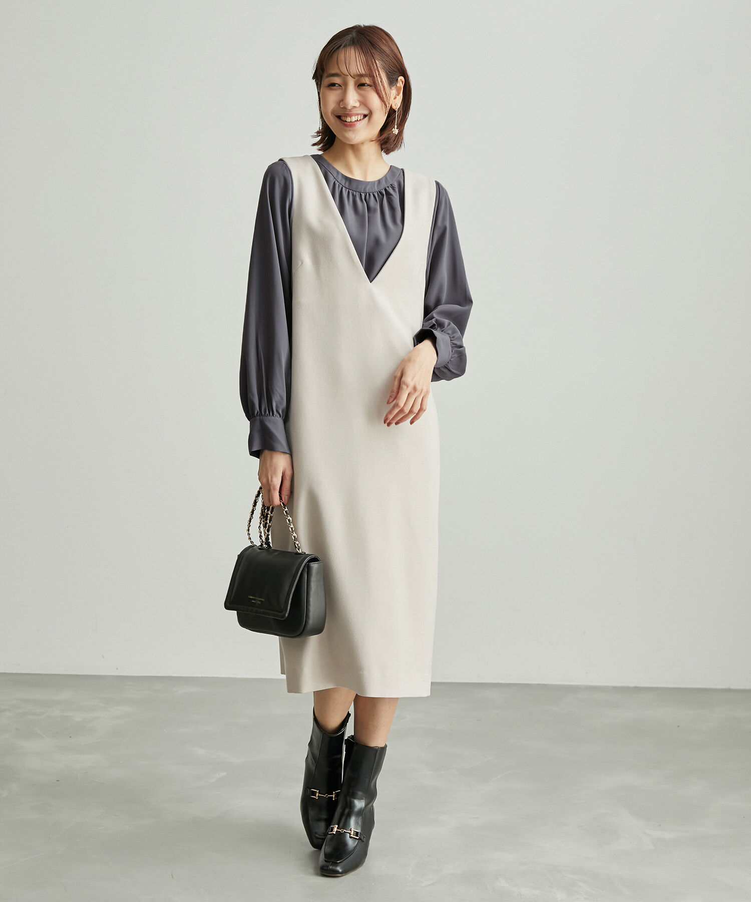 Rope&rsquo;Picnic「2WAY/とろみ合繊ギャザーブラウス」|シャツ・ブラウス|