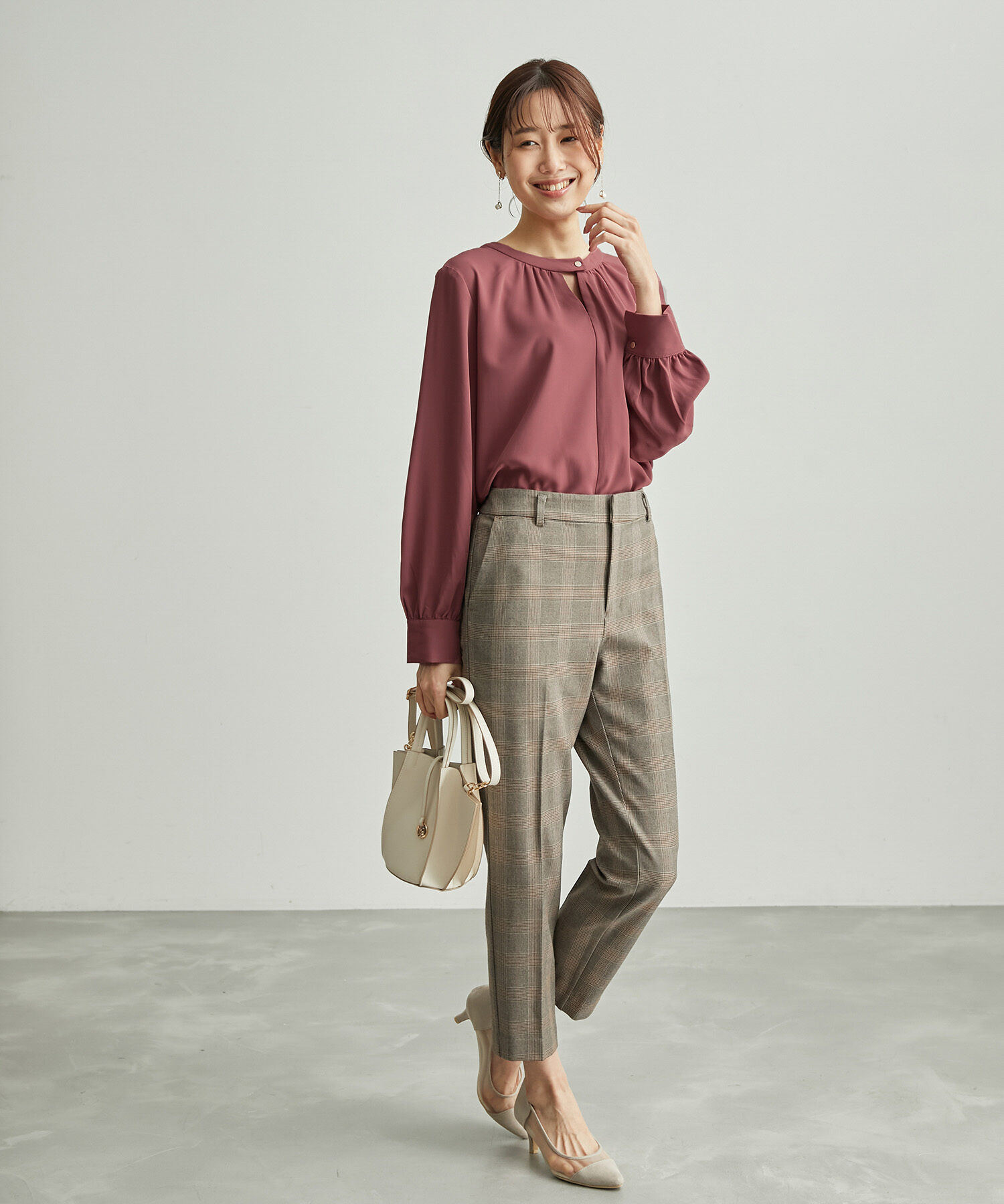 Rope&rsquo;Picnic「2WAY/とろみ合繊ギャザーブラウス」|シャツ・ブラウス|