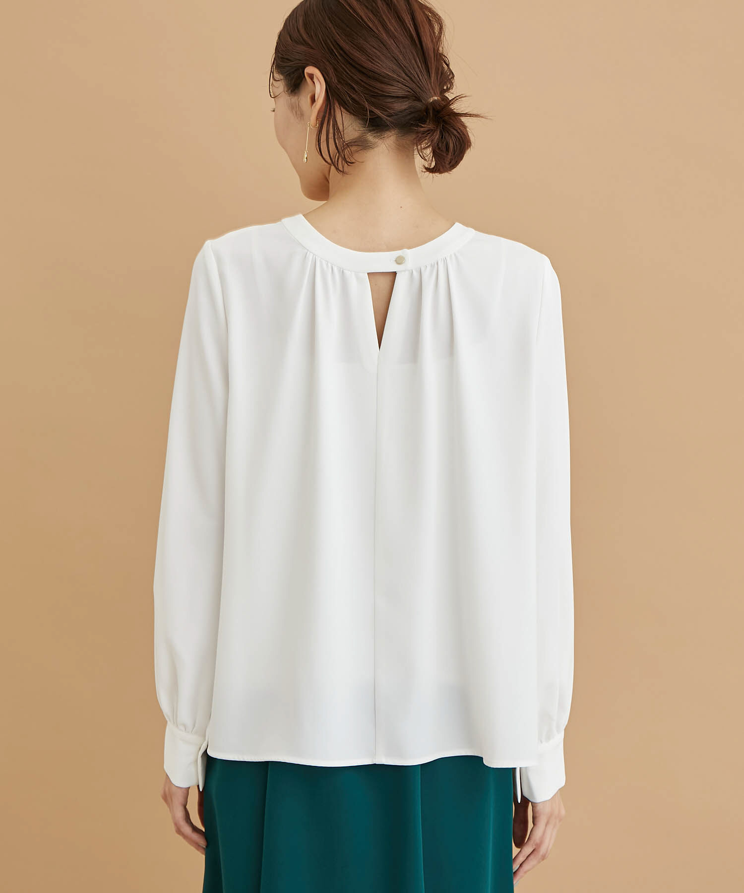 Rope&rsquo;Picnic「2WAY/とろみ合繊ギャザーブラウス」|シャツ・ブラウス|