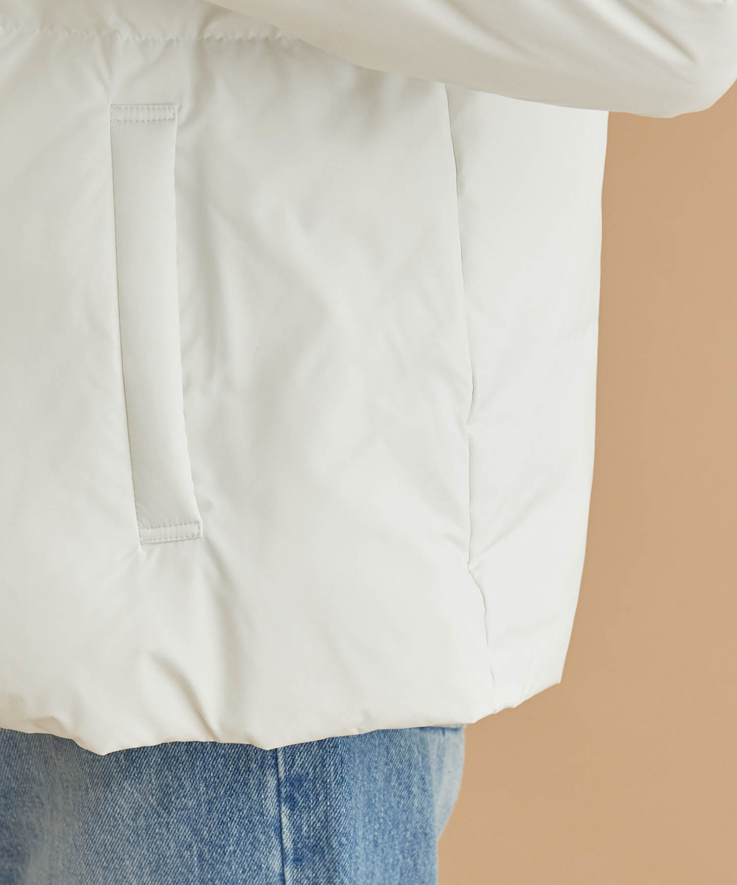 Rope&rsquo;Picnic「GREEN DOWN MINOTECK/フード取り外しショートダウン/リンクコーデ」|ダウン|