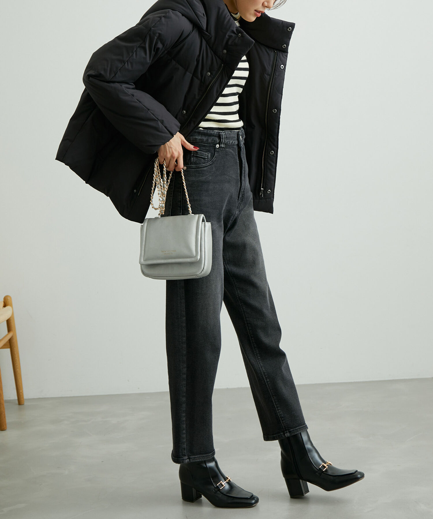 Rope&rsquo;Picnic「GREEN DOWN MINOTECK/フード取り外しショートダウン/リンクコーデ」|ダウン|