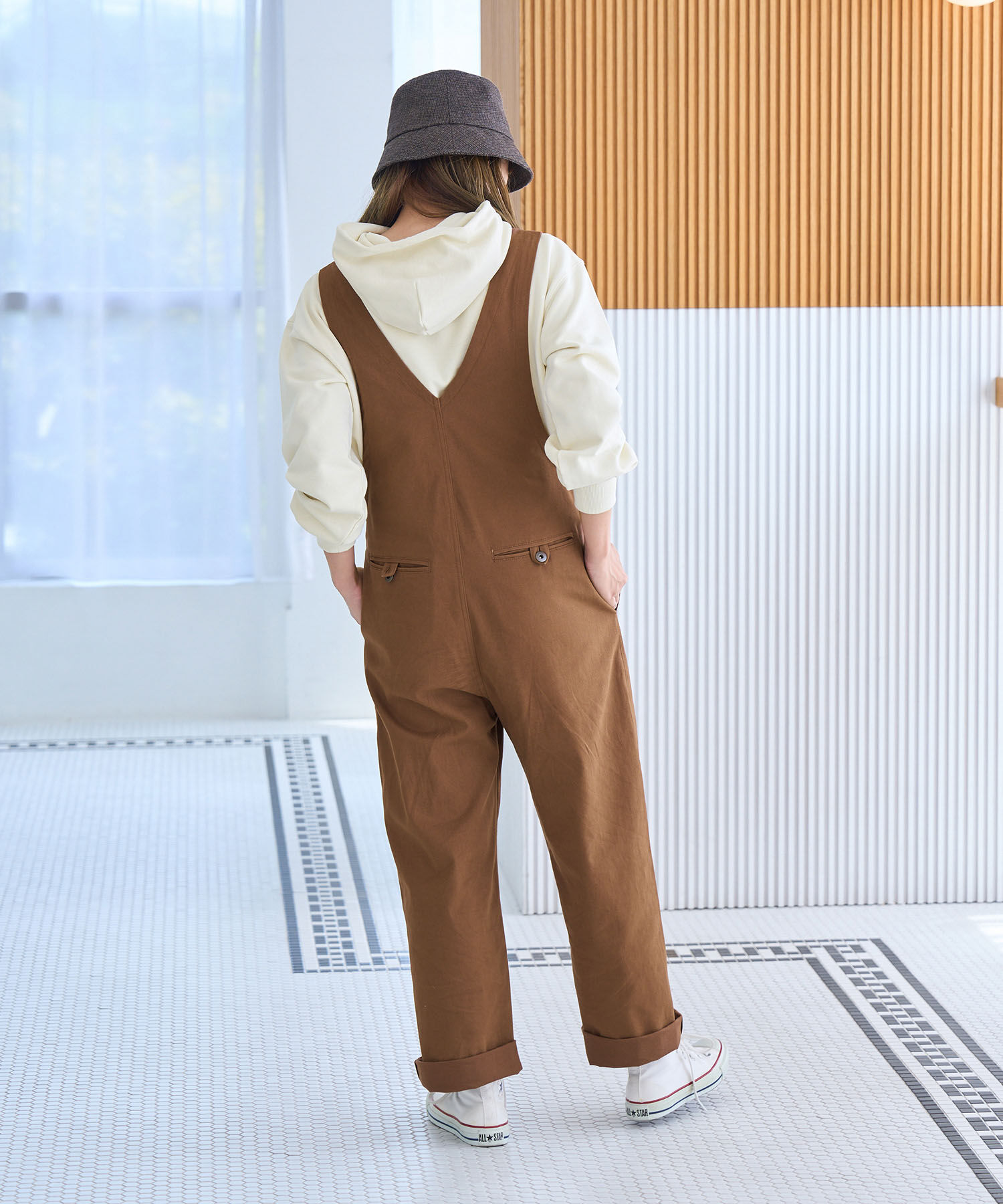 ROPE' PICNIC R「リンクコーデ/綿ストレッチサロペット」|オールインワン|