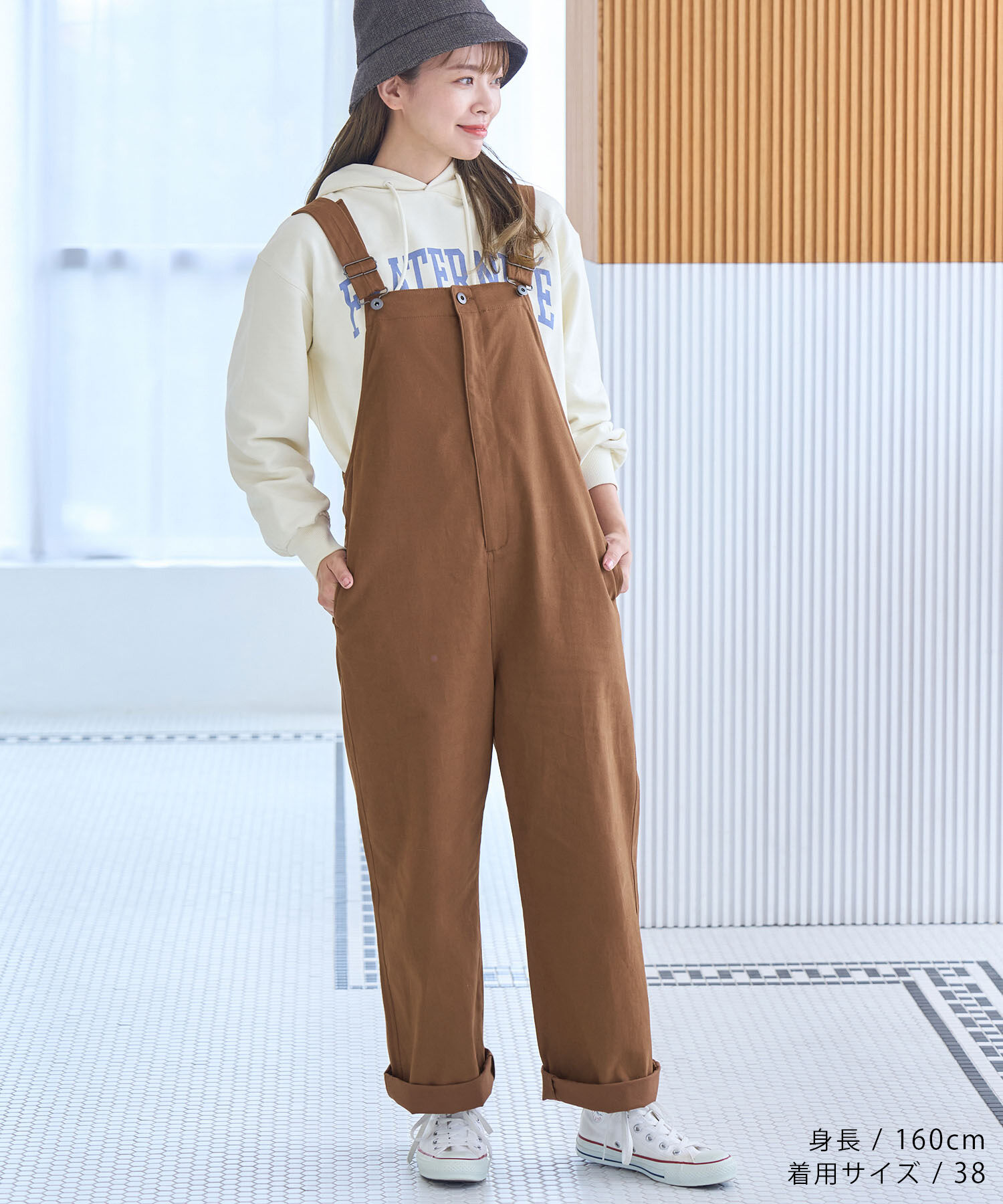 ROPE' PICNIC R「リンクコーデ/綿ストレッチサロペット」|オールインワン|